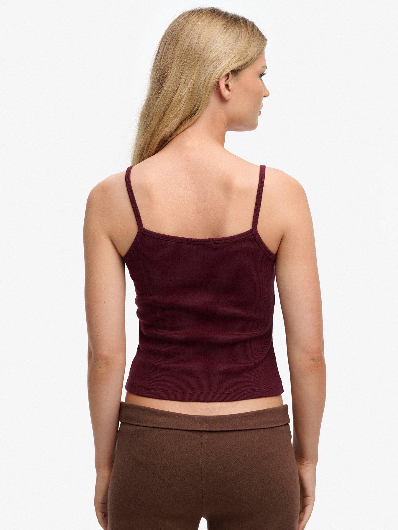 Image 2 of 5 of Superdry Athletic Essentials Graphic Print Cami Top - Burgundy