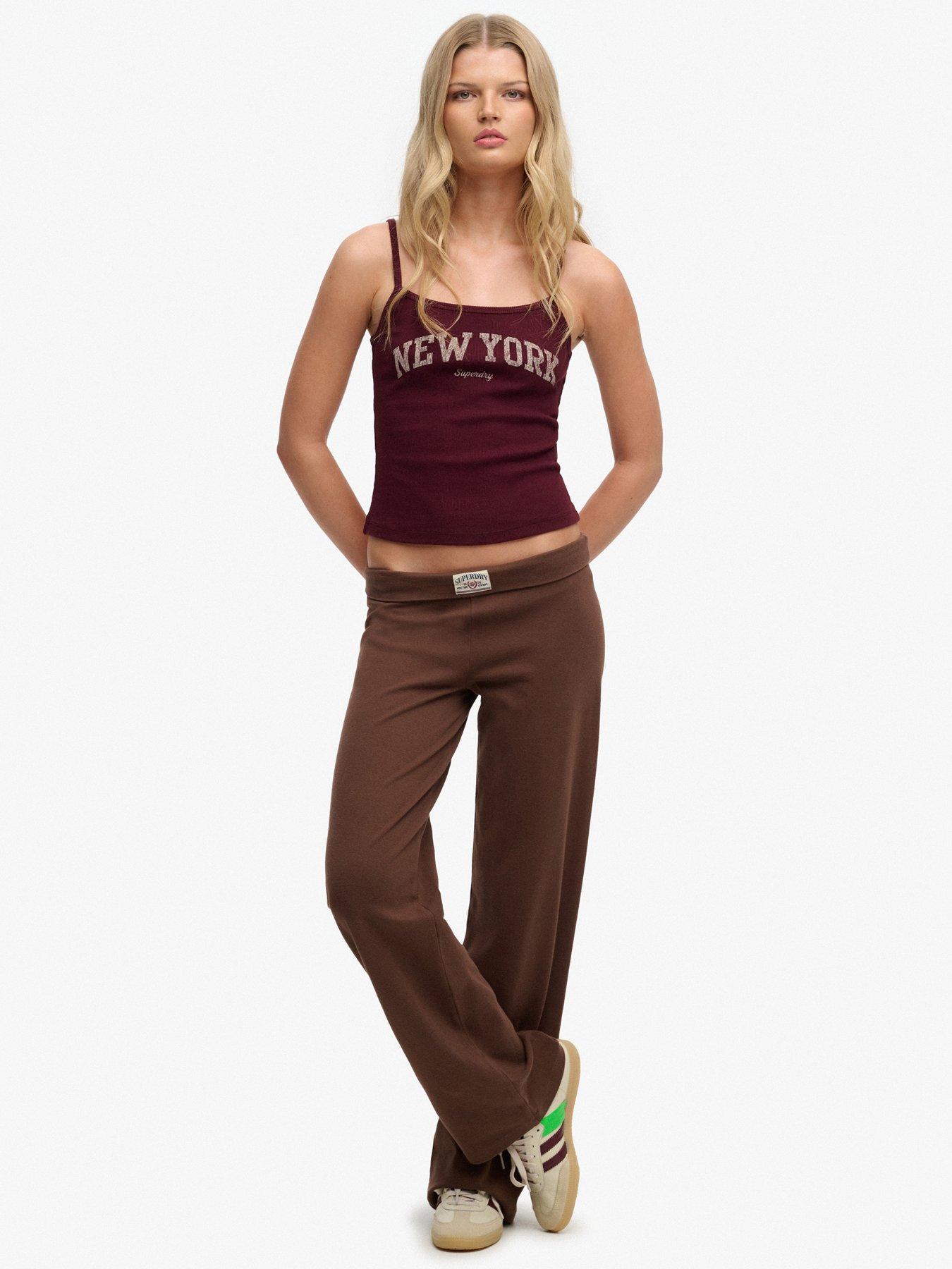 Image 3 of 5 of Superdry Athletic Essentials Graphic Print Cami Top - Burgundy