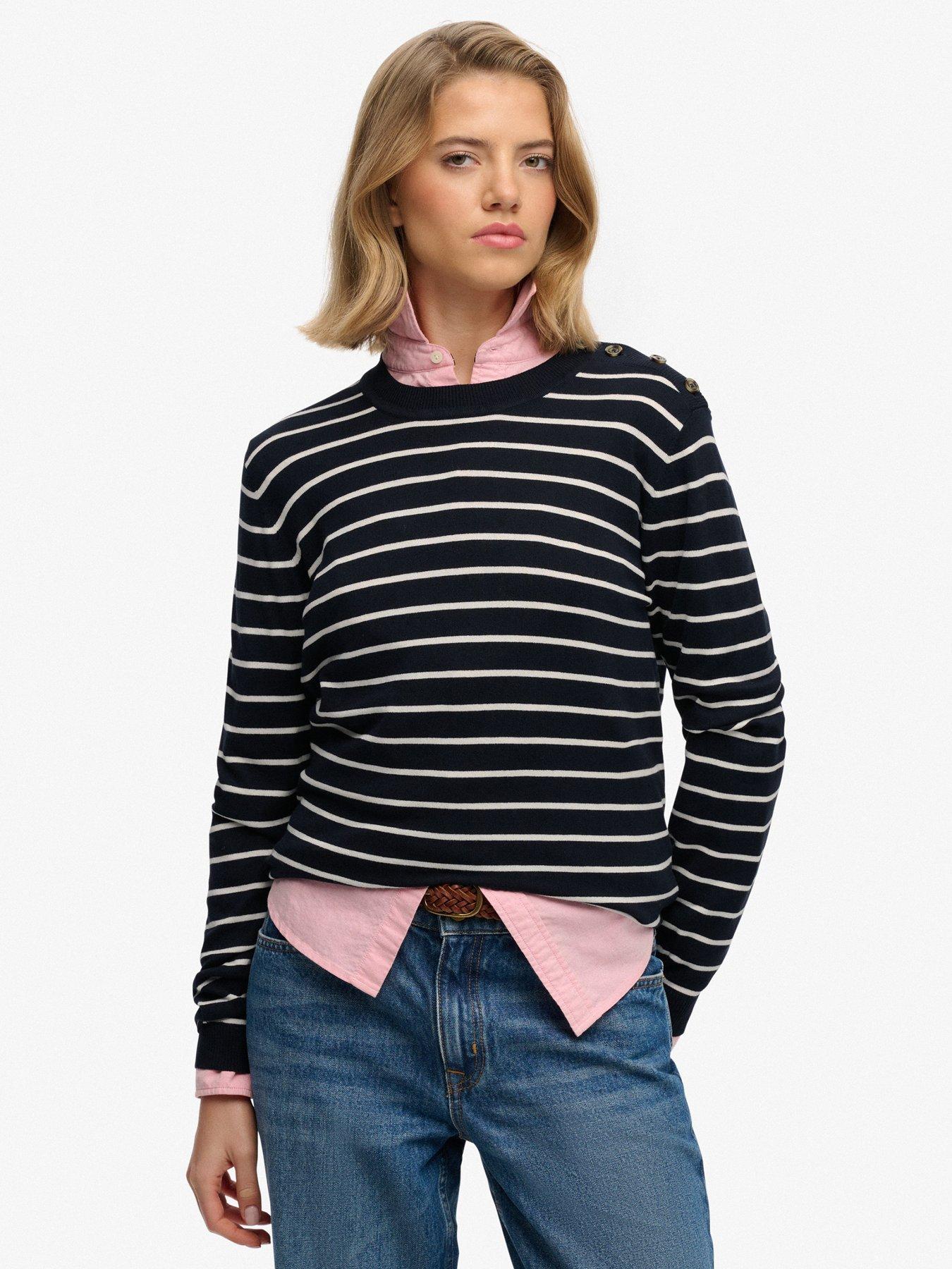 superdry-lightweight-essential-striped-jumper-bluefront