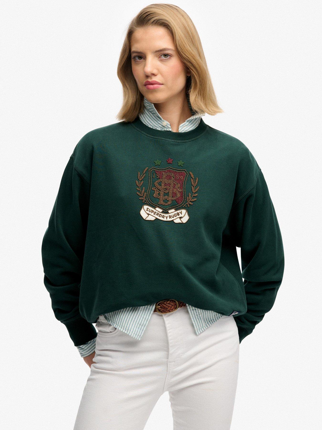 Superdry Crest Loose Crew Sweatshirt - Green