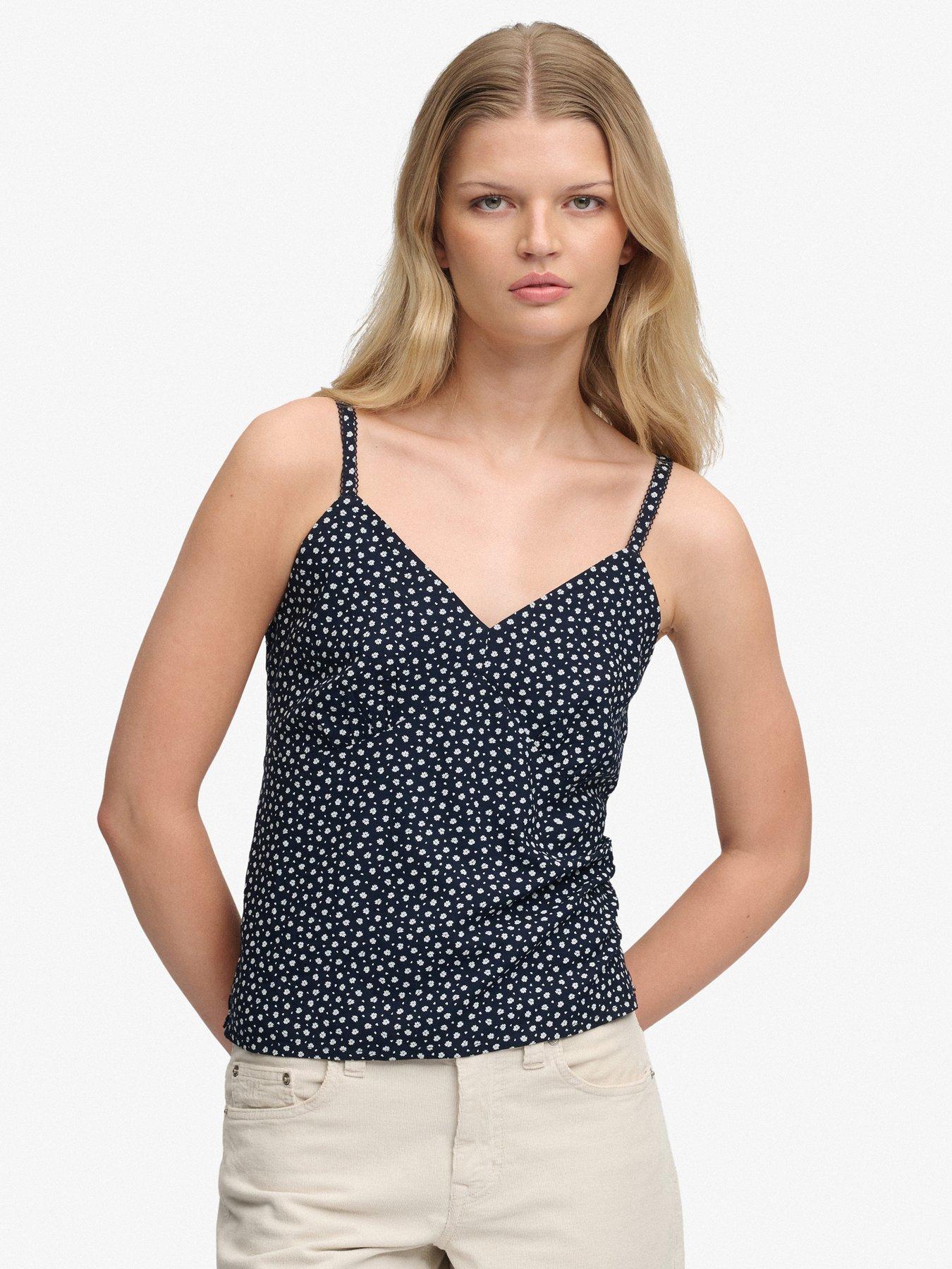Superdry Cotton Cami Top - Blue