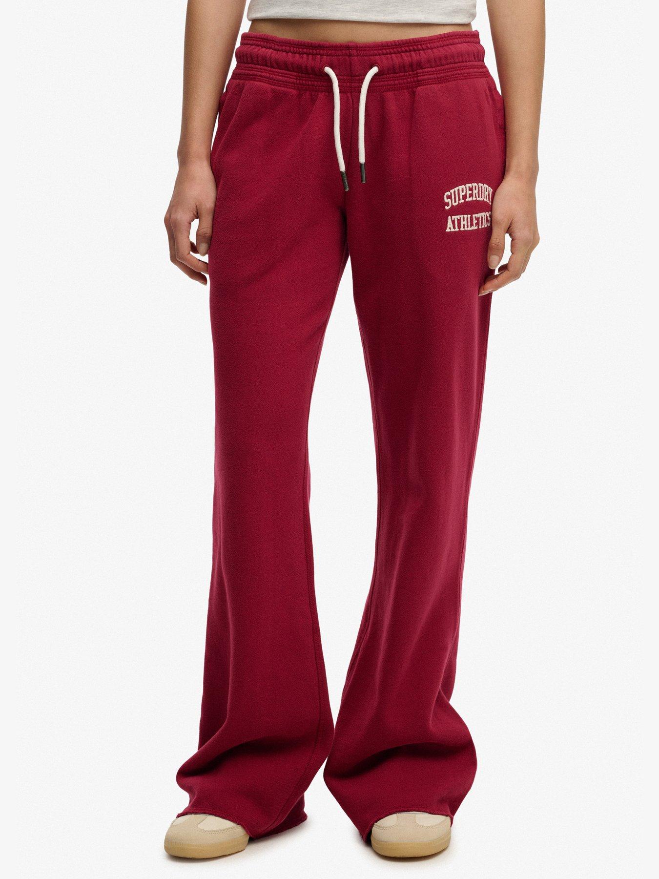 Image 1 of 6 of Superdry Athletic Low Rise Flare Jogger - Red