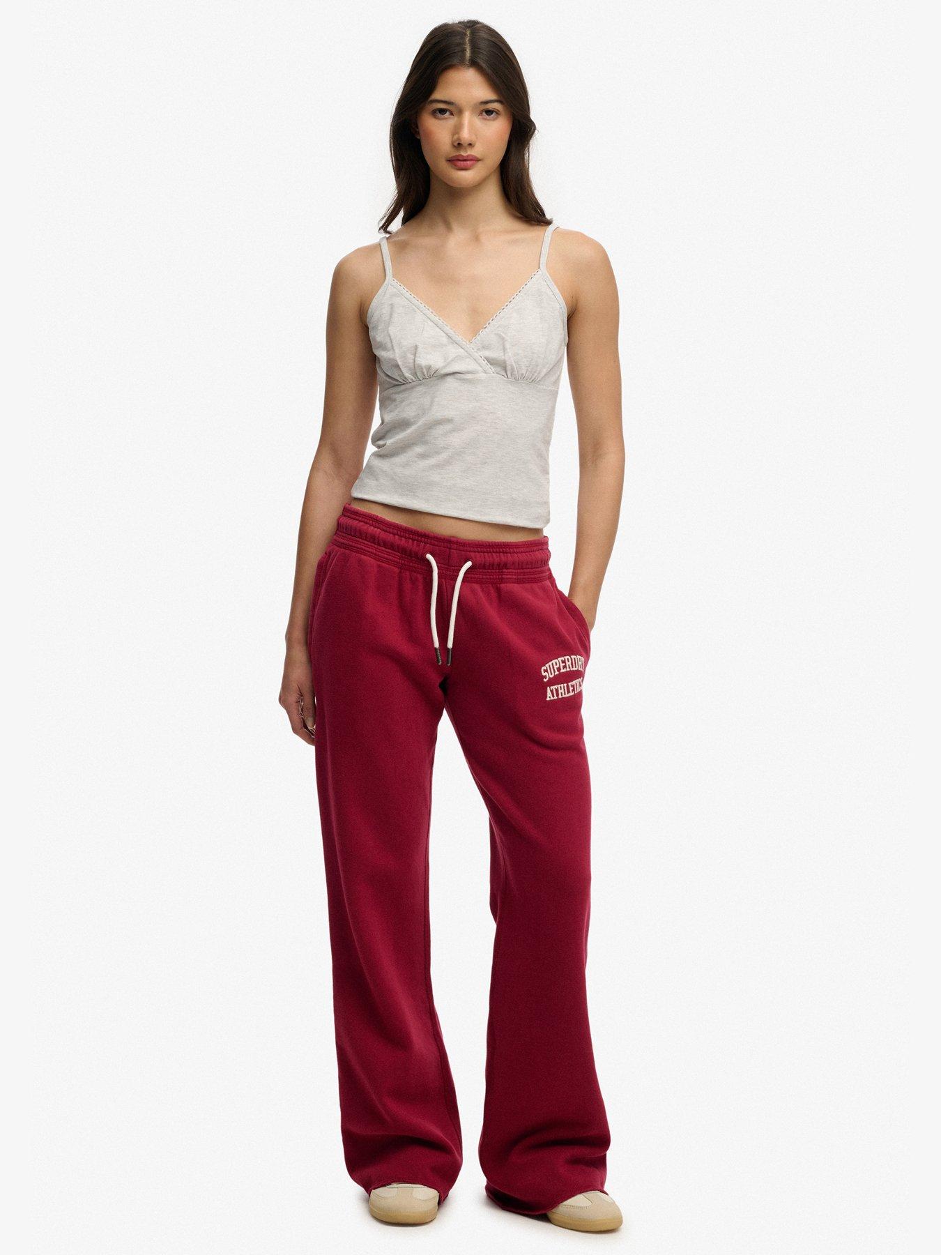 Image 3 of 6 of Superdry Athletic Low Rise Flare Jogger - Red