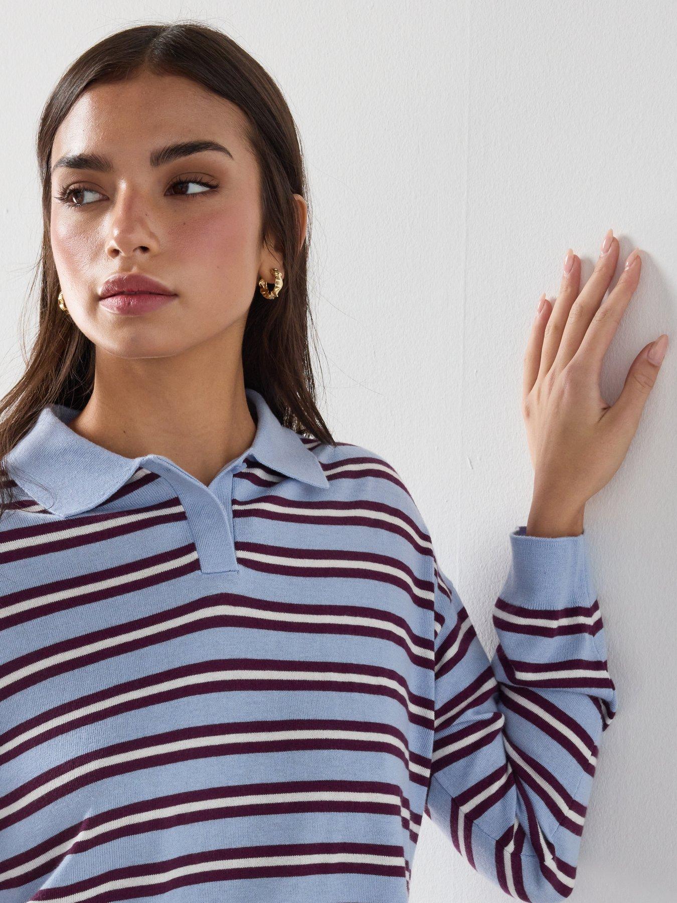 mango-striped-polo-neck-sweater-blueoutfit