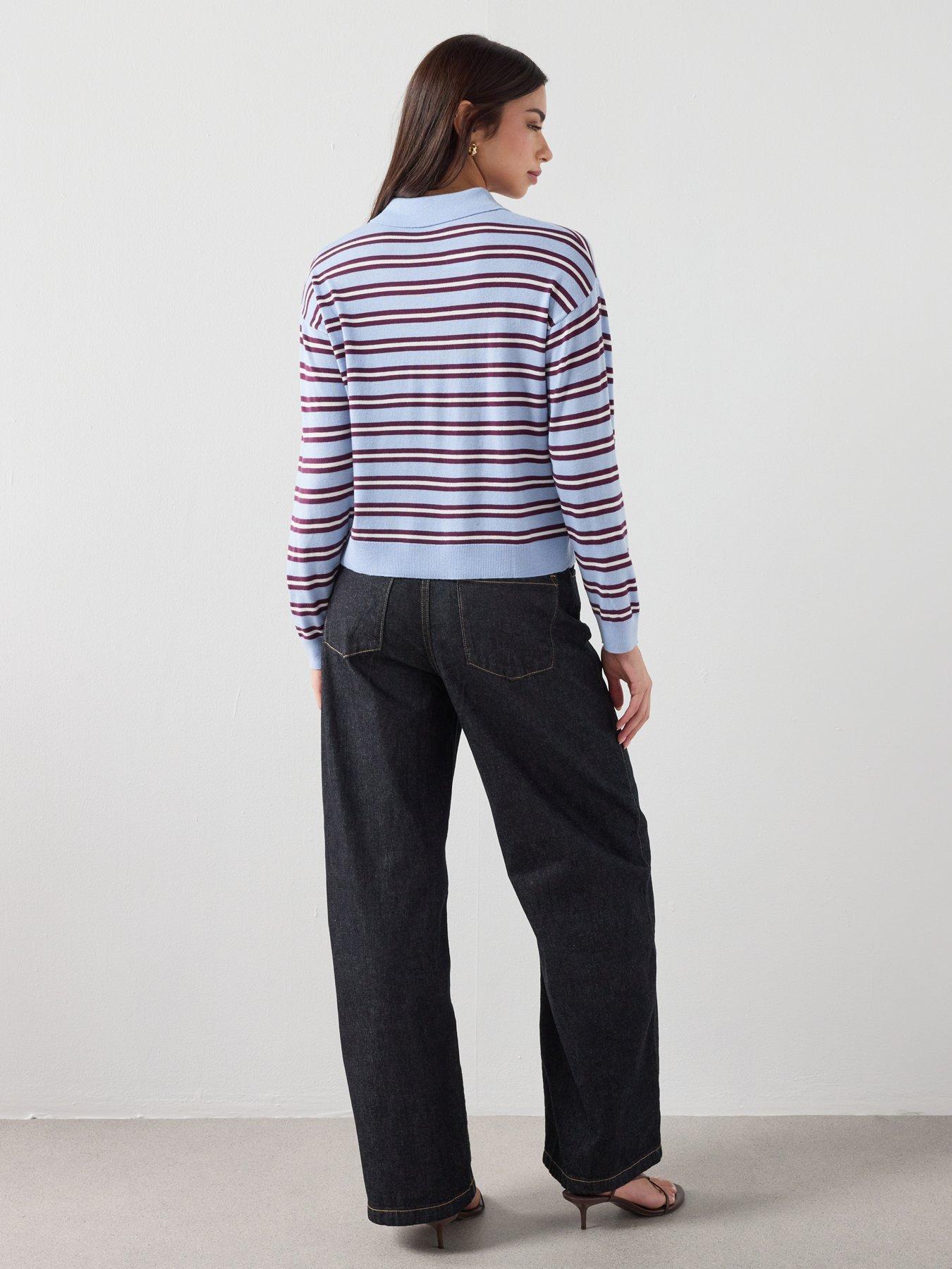 mango-striped-polo-neck-sweater-bluedetail