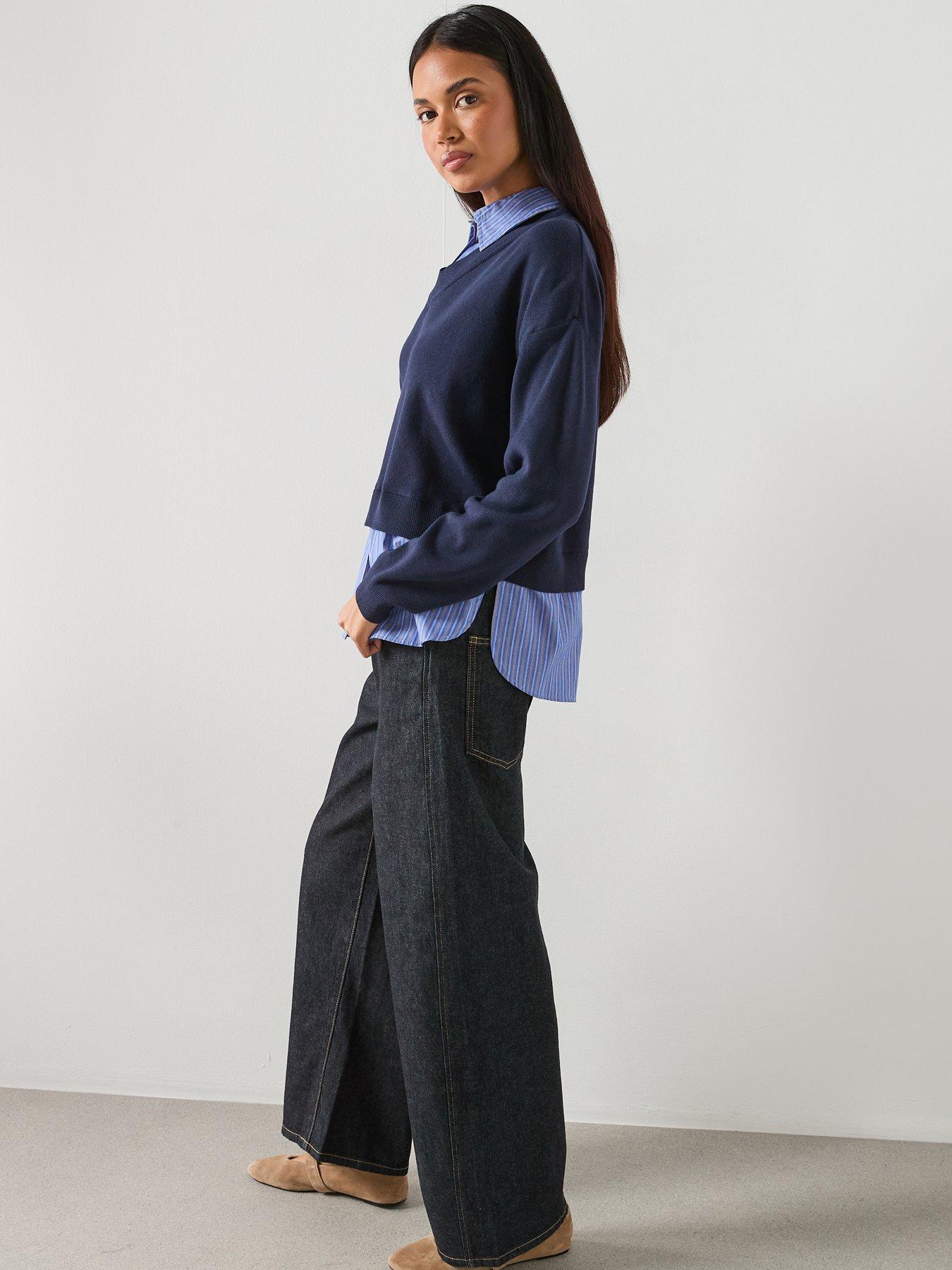 mango-combined-shirt-jumper-bluedetail