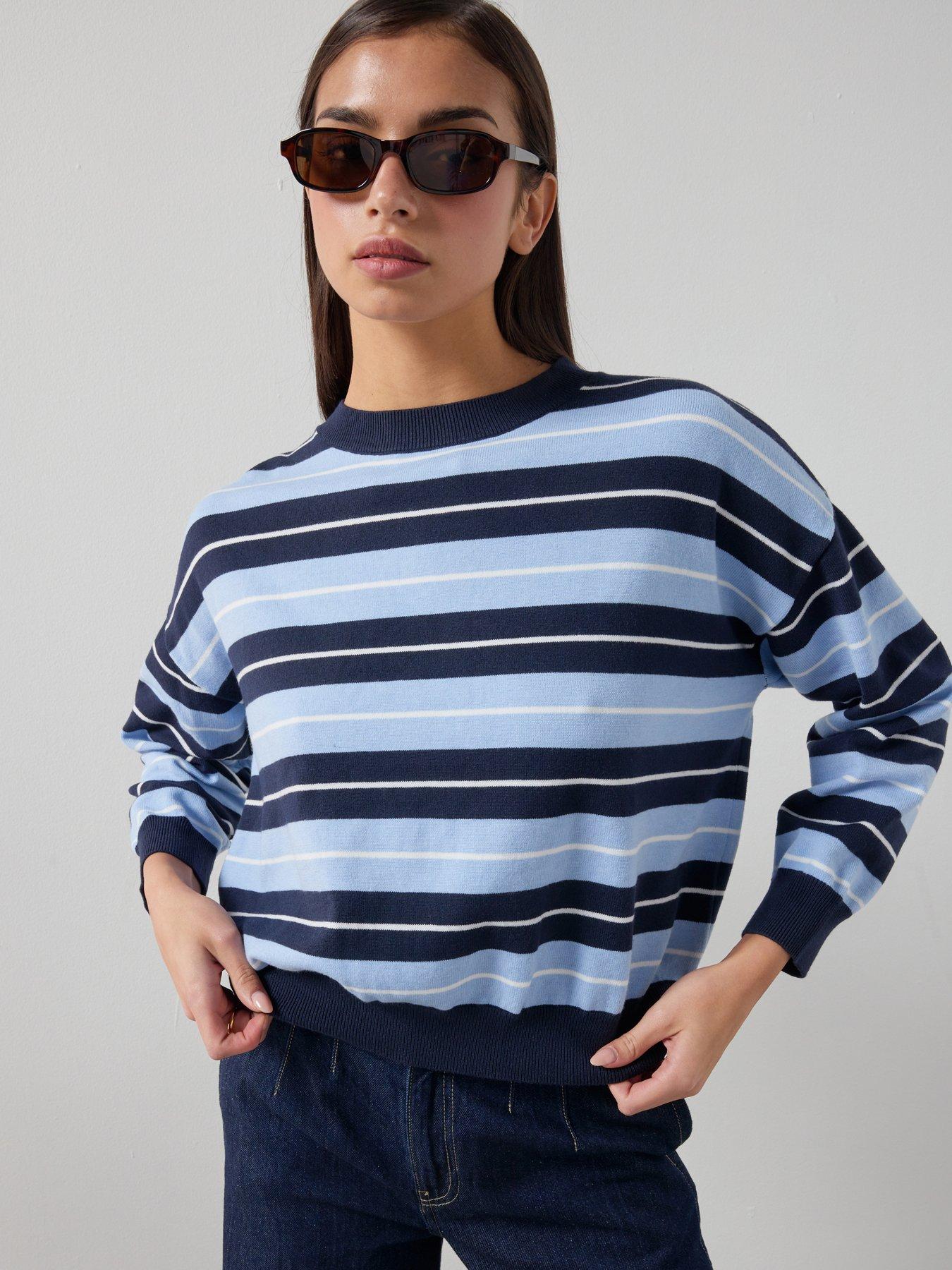 mango-knit-striped-sweater-bluefront