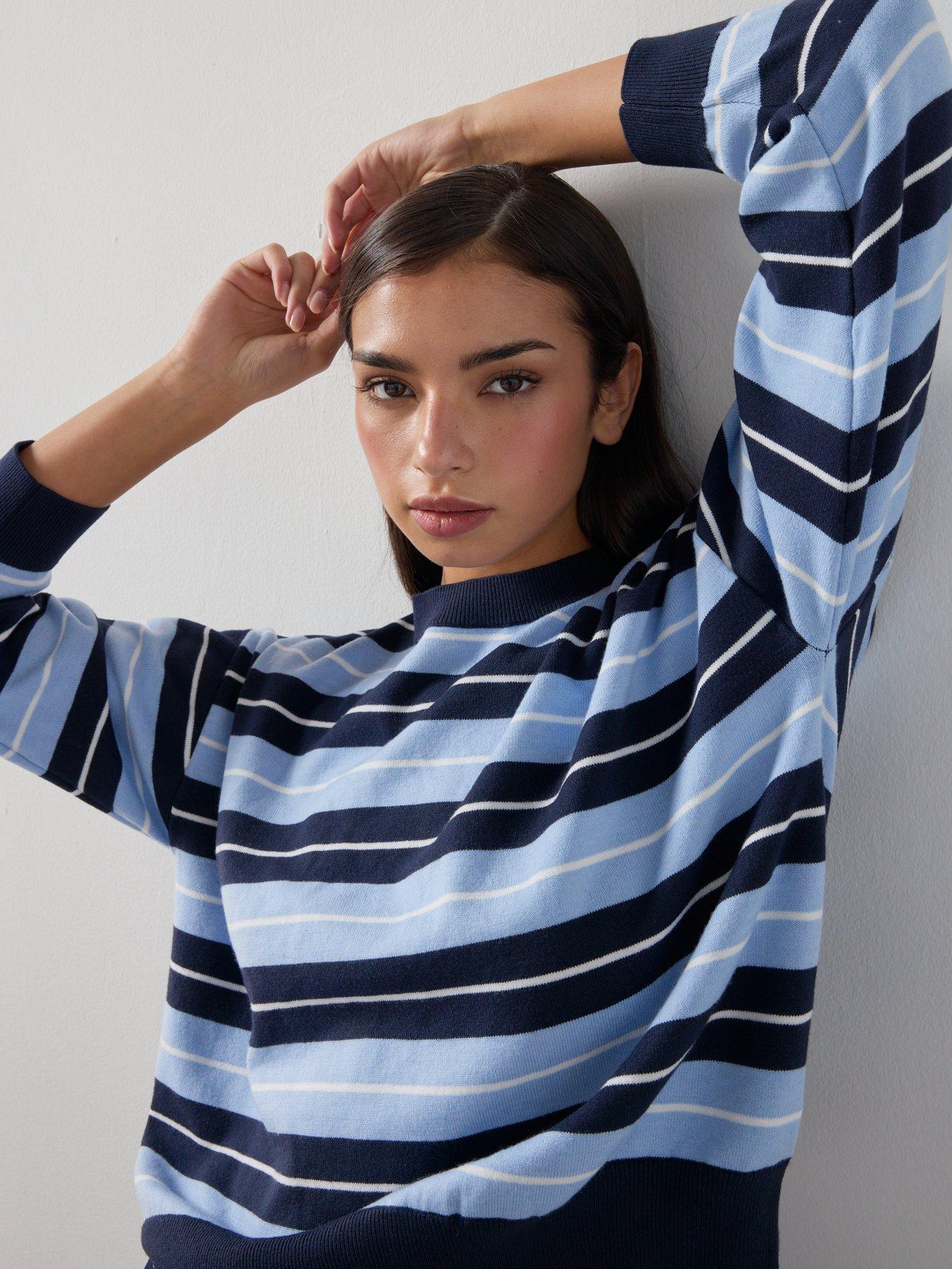 mango-knit-striped-sweater-blueoutfit