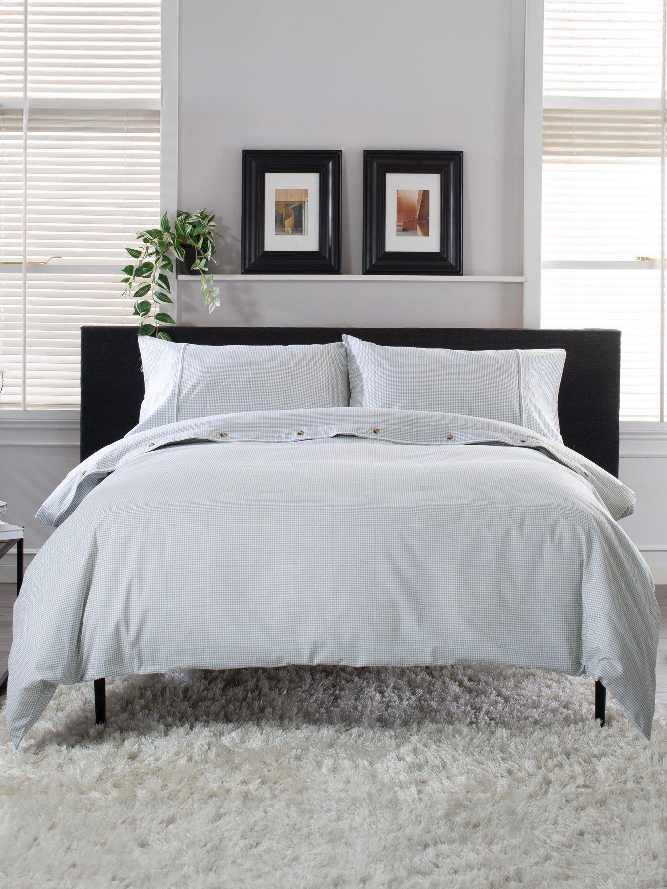 The Lyndon Co TLC Gingham 100% Cotton Duvet Set Green/White