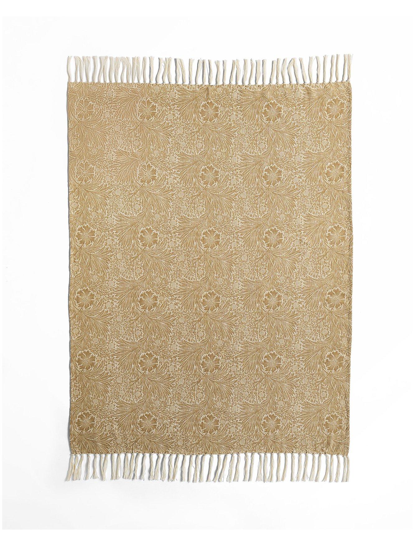 william-morris-at-home-marigold-hessain-blue-throw-130cm-x-170cmstillFront