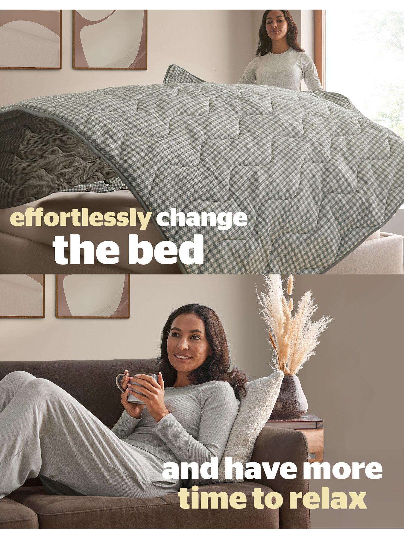 Image 3 of 7 of Silentnight Cooling Summer Coverless Duvet 4.5 Tog Sage Gingham