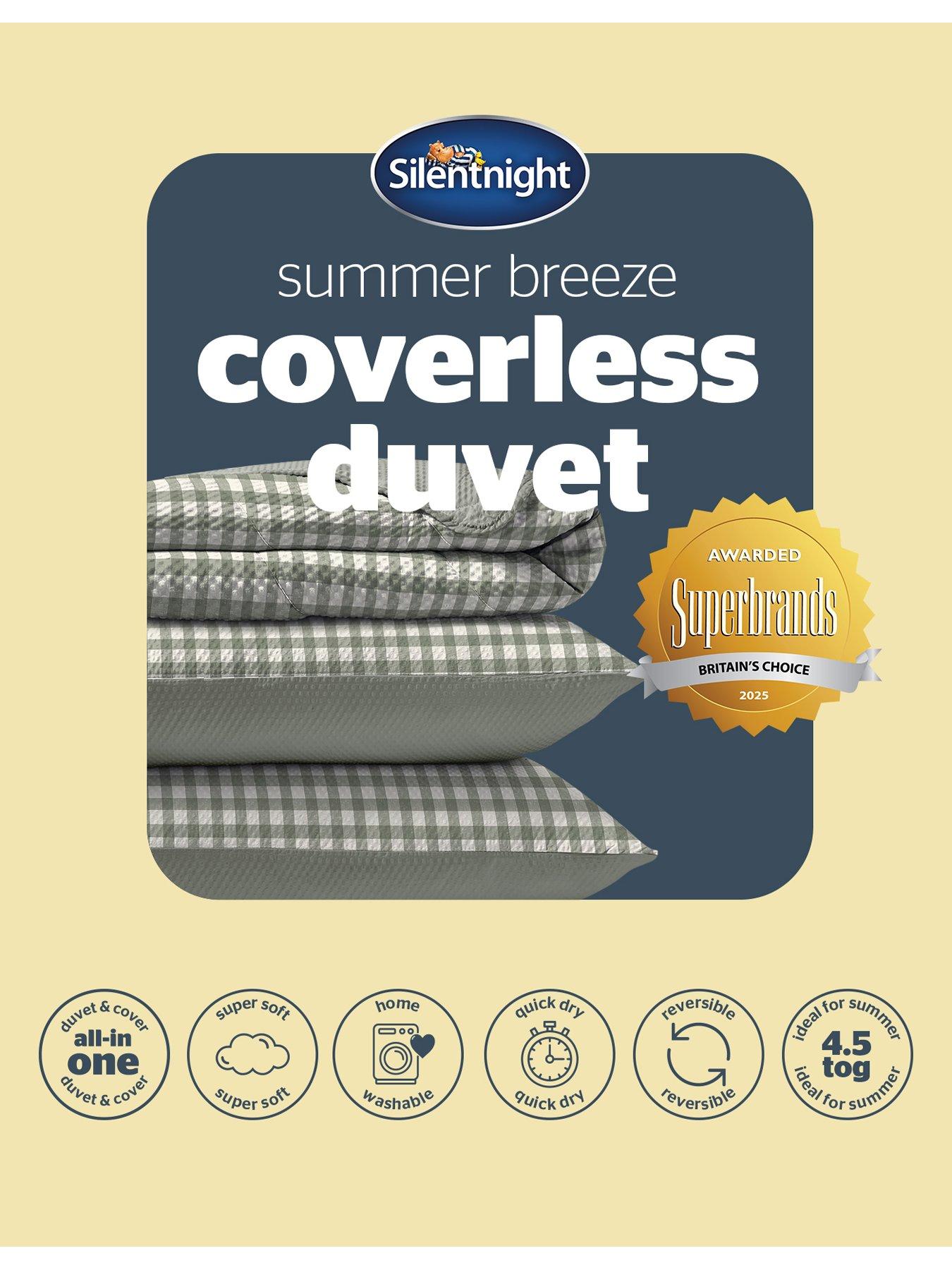 Image 7 of 7 of Silentnight Cooling Summer Coverless Duvet 4.5 Tog Sage Gingham