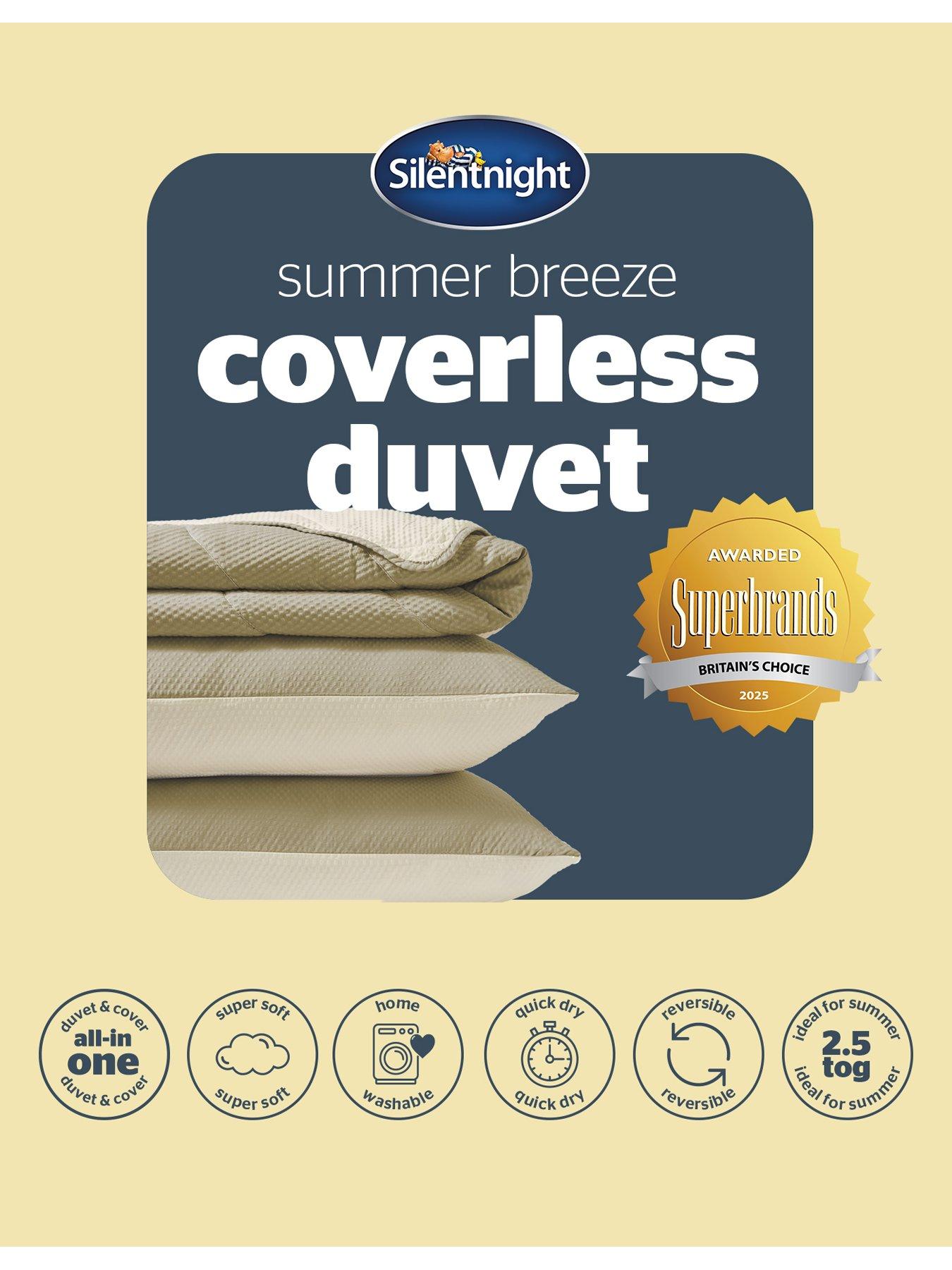 Image 7 of 7 of Silentnight Cooling Summer Breeze Seersucker Coverless Duvet - 2.5 Tog Sage &amp; Cream