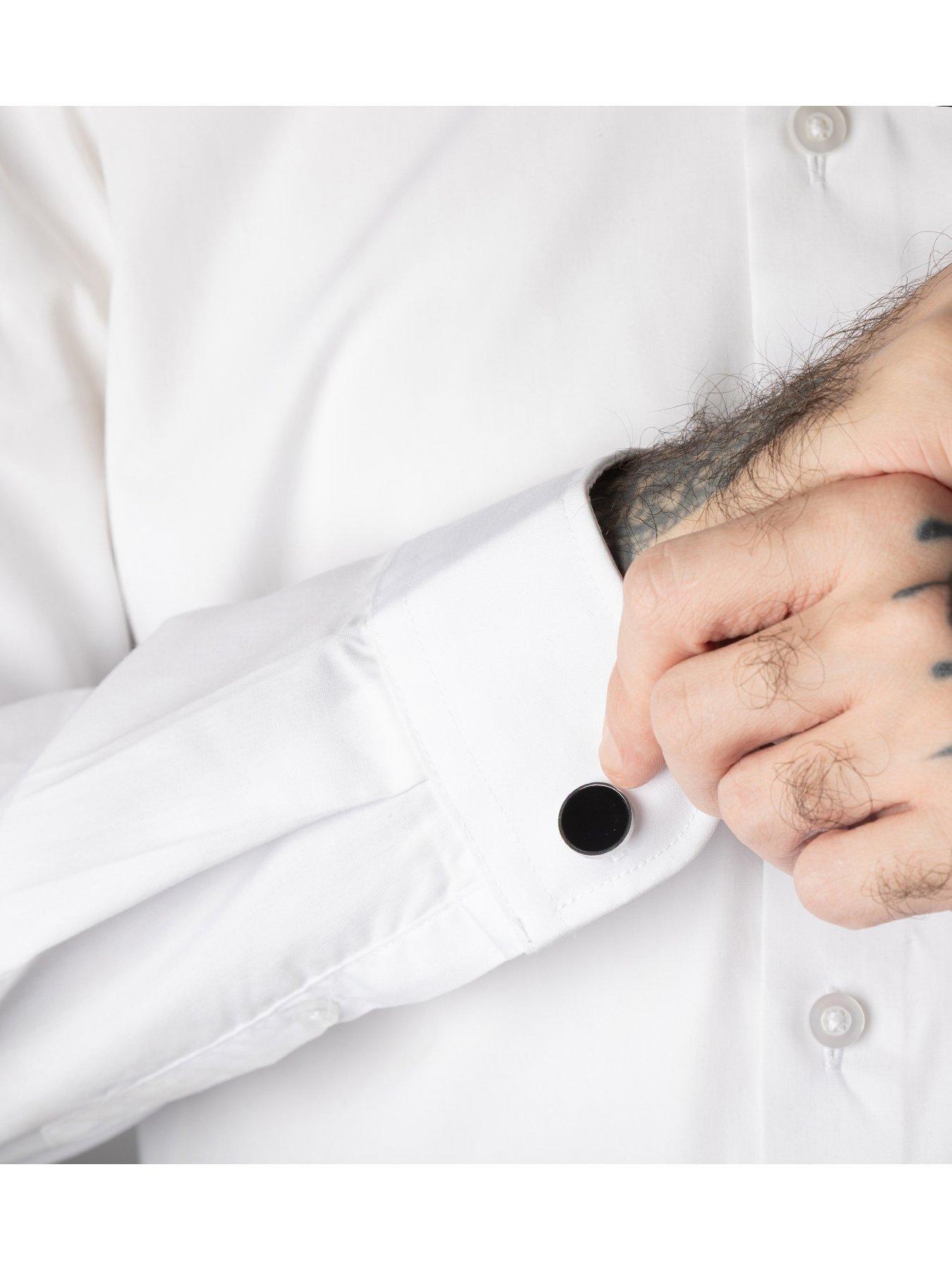 Image 2 of 5 of The Love Collection Black Acrylic Circle Cufflinks