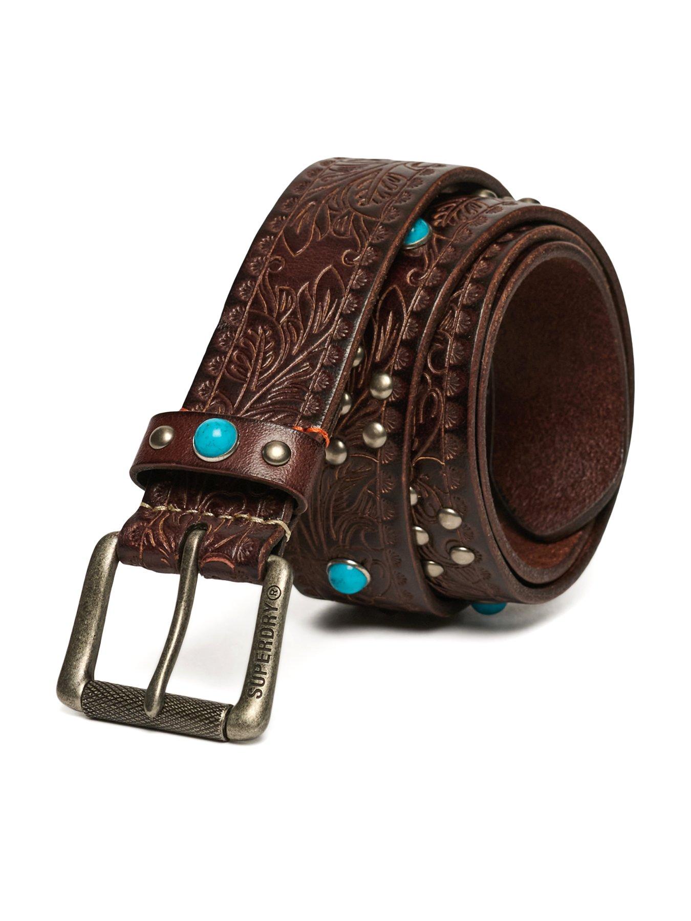 Image 1 of 4 of Superdry Statement Leather Belt - Brown