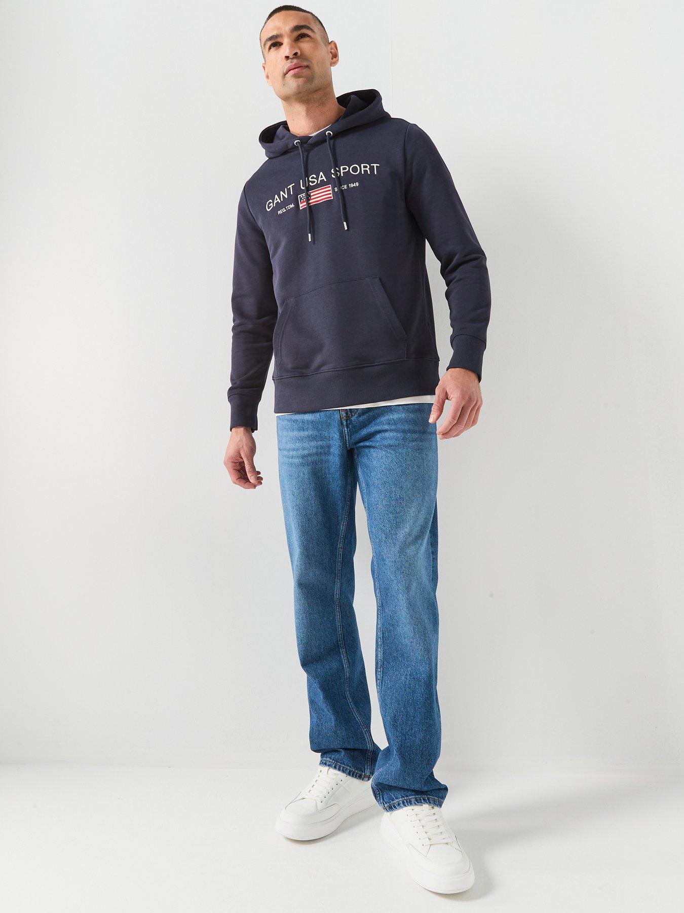 Image 3 of 5 of GANT Gant Retro Large Graphic Hoodie - Navy