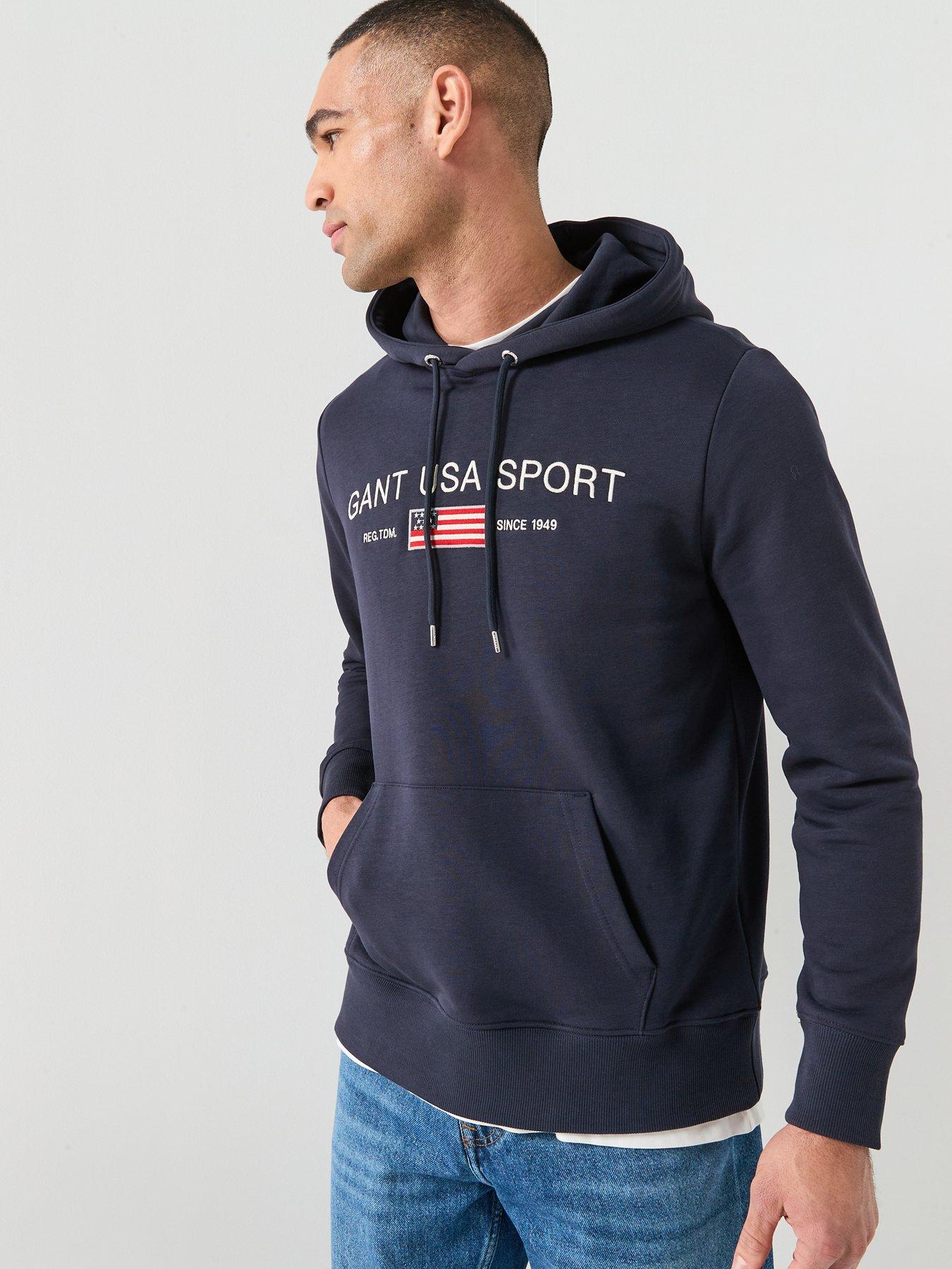 Image 5 of 5 of GANT Gant Retro Large Graphic Hoodie - Navy