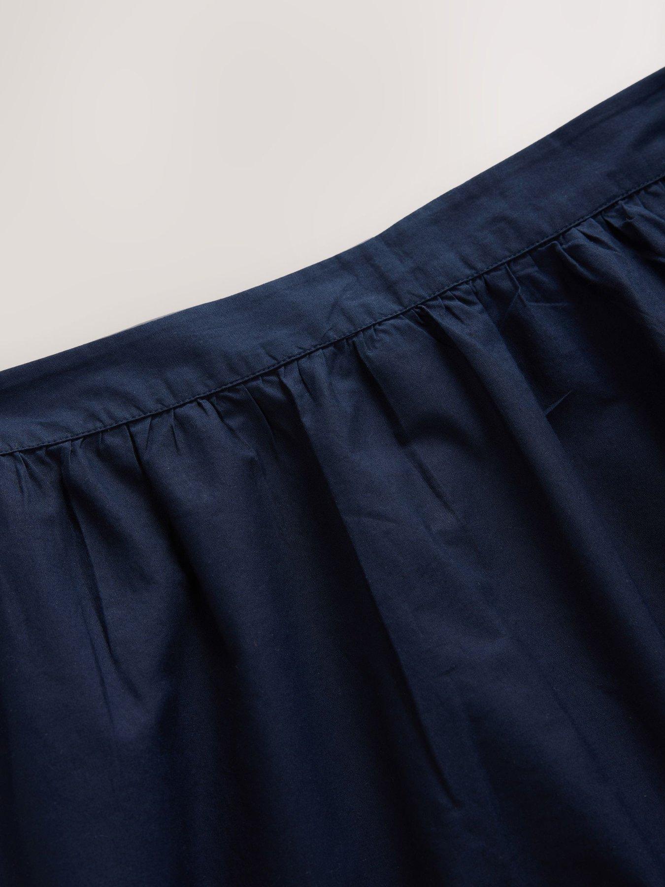 Image 6 of 7 of Laura Ashley Broderie Co-Ord Skirt - Navy