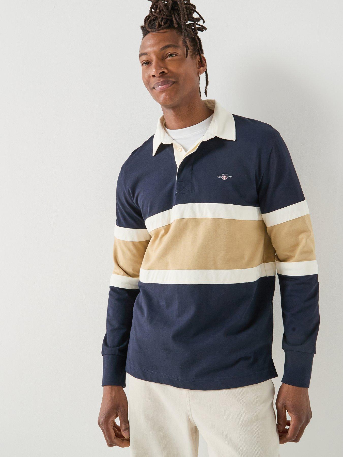 GANT Gant Cut  &  Sew Rugger Rugby Long Sleeve Polo Shirt - Navy