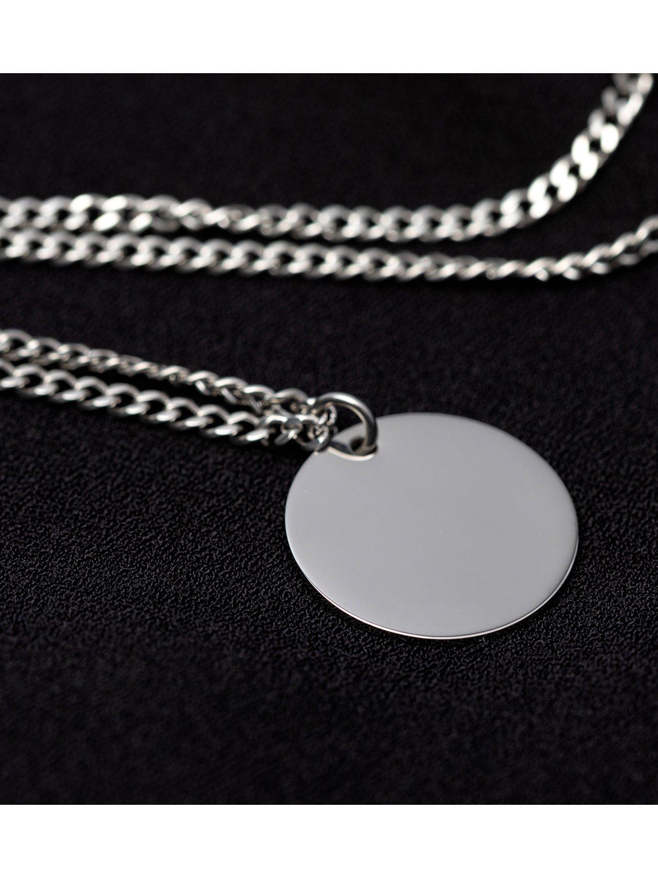 Image 4 of 7 of The Love Collection Stainless Steel Personalised Disc Pendant