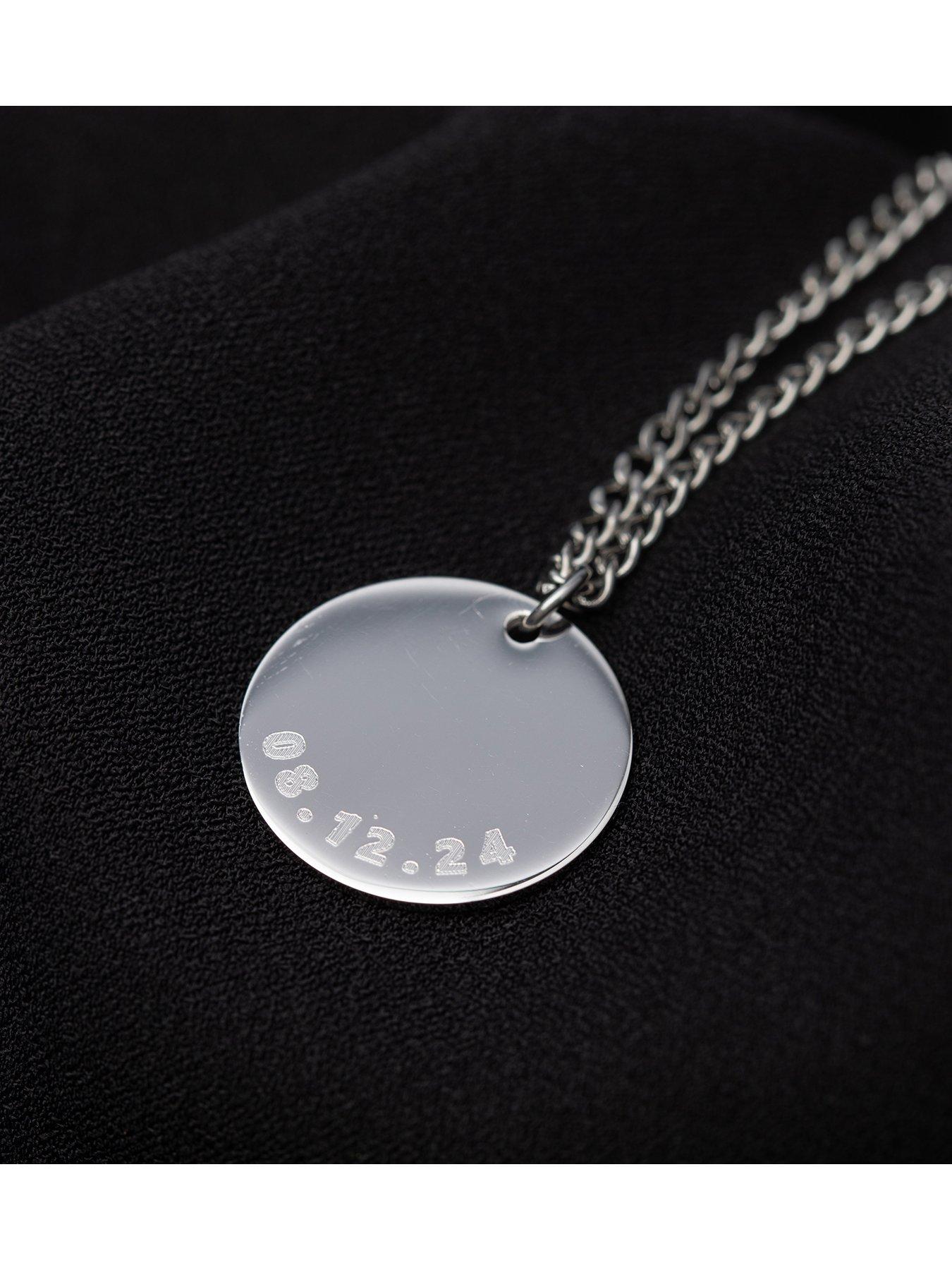 Image 6 of 7 of The Love Collection Stainless Steel Personalised Disc Pendant