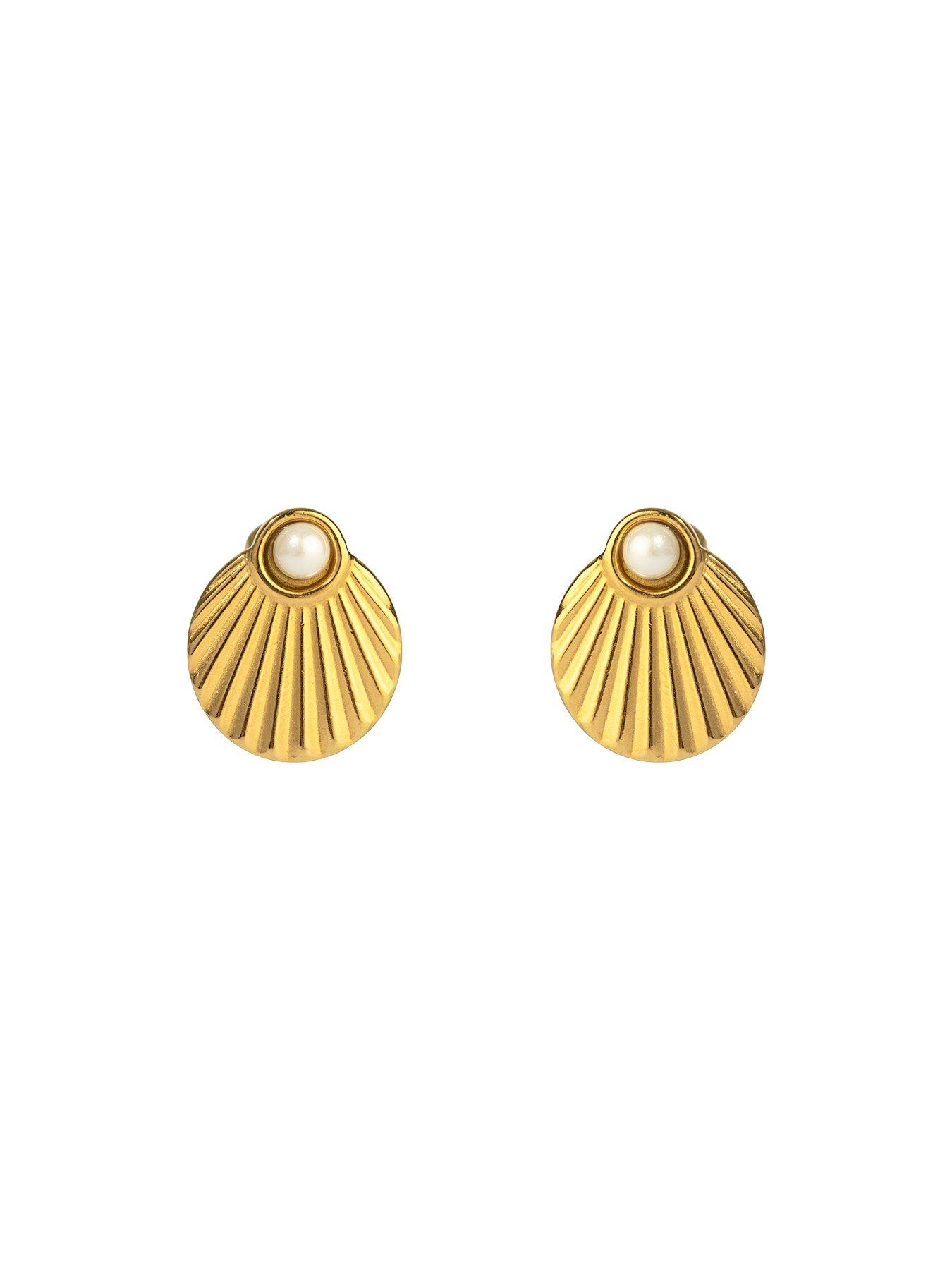 the-love-collection-shell-stainless-steel-ear-studs-with-pearlback