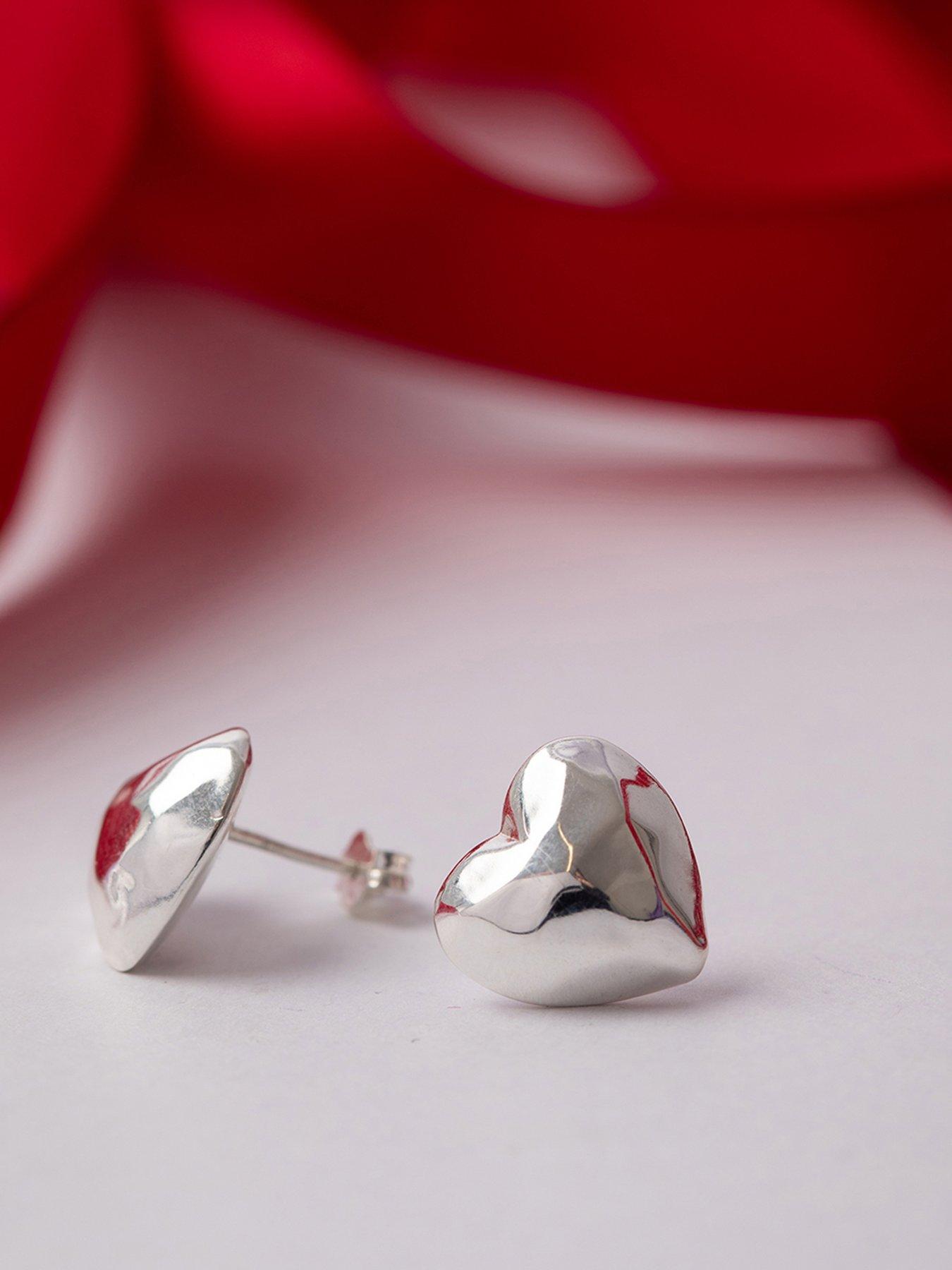 Image 5 of 6 of The Love Collection Sterling Silver puffy heart studs