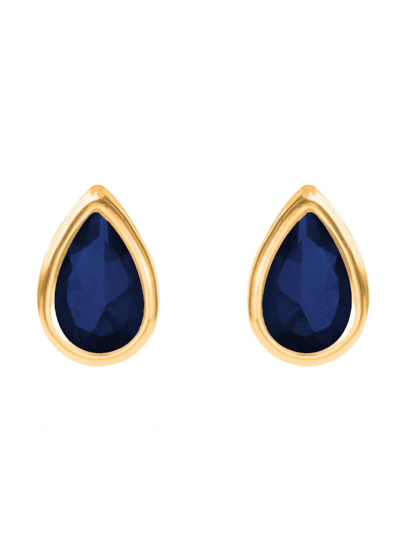 the-love-collection-9ct-yellow-gold-sapphire-teardrop-rubover-studback