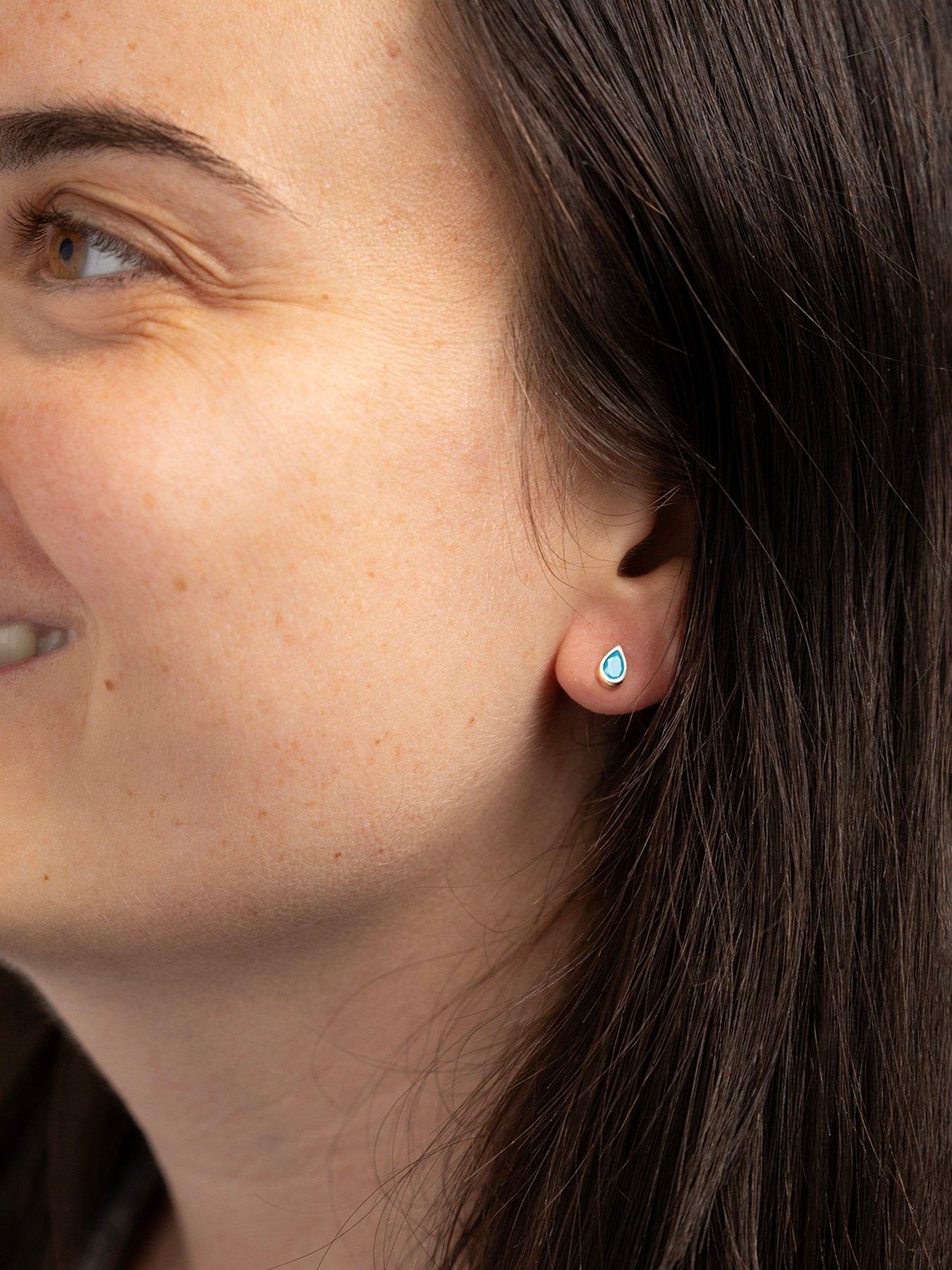 the-love-collection-9ct-yellow-gold-turquoise-teardrop-rubover-studstillFront