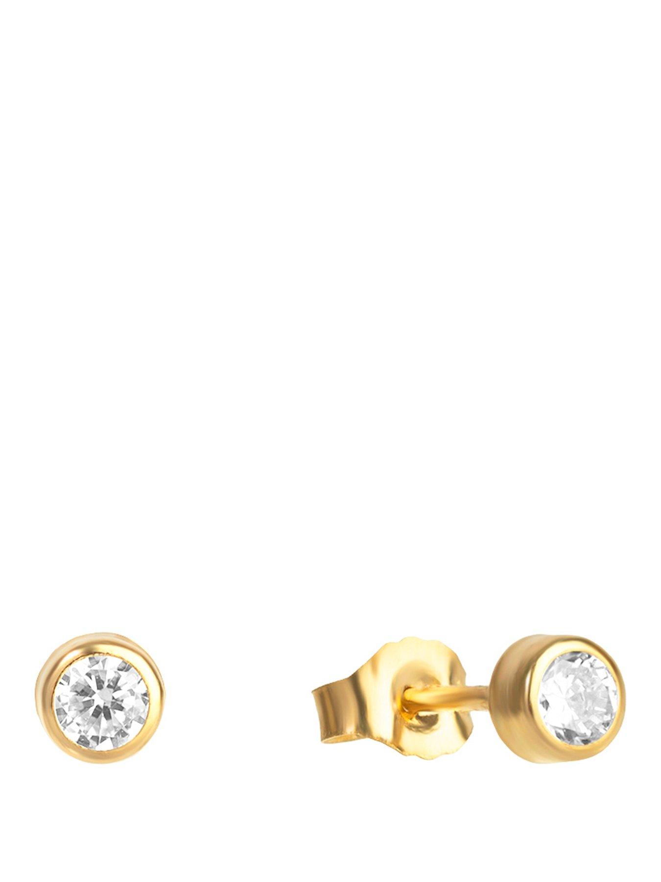 the-love-collection-9ct-yellow-gold-tiny-white-cz-rubover-studsfront