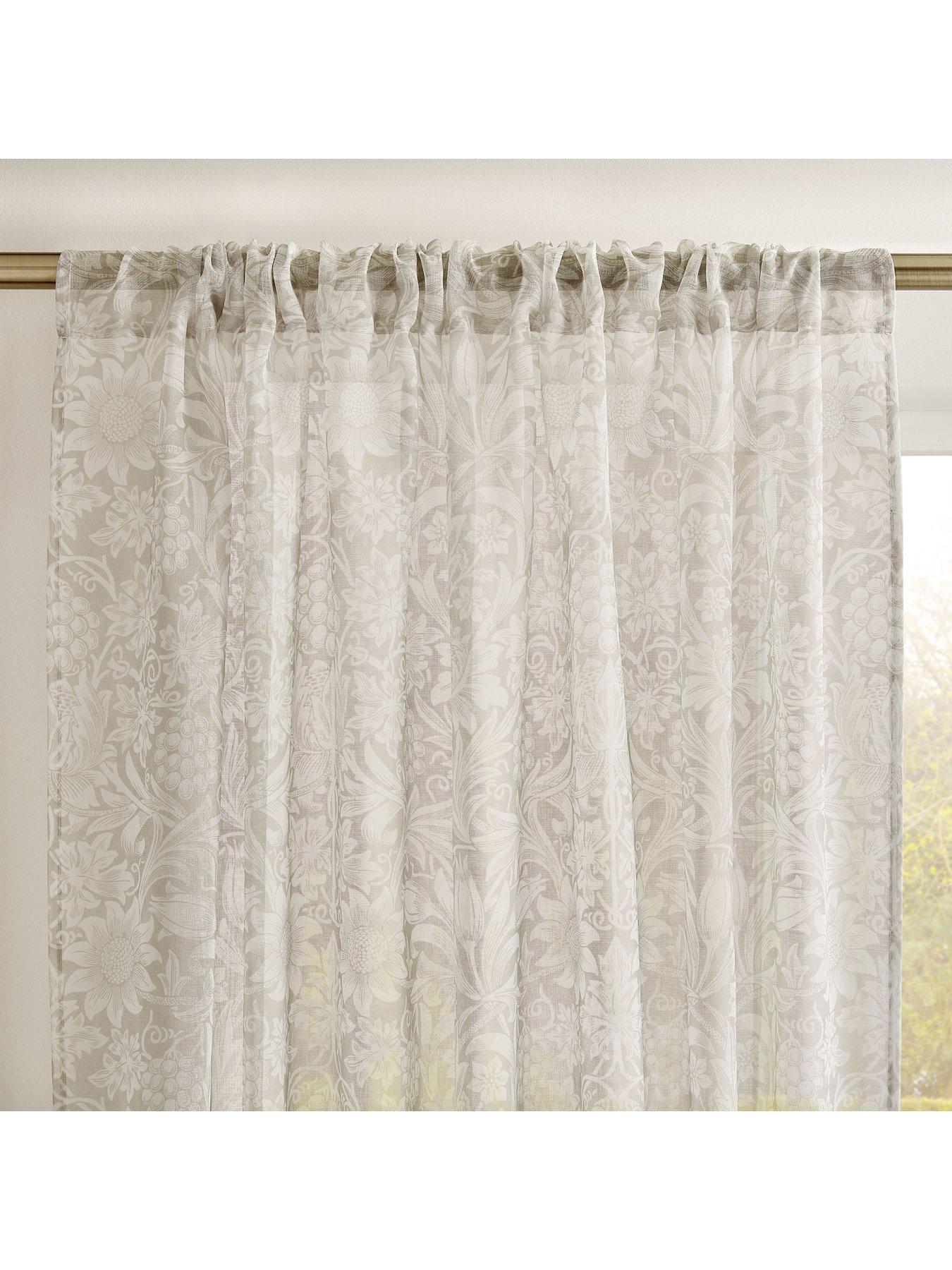 Image 2 of 2 of William Morris at Home Sunflower Voile Slot Top Sheer Panel Curtain Natural