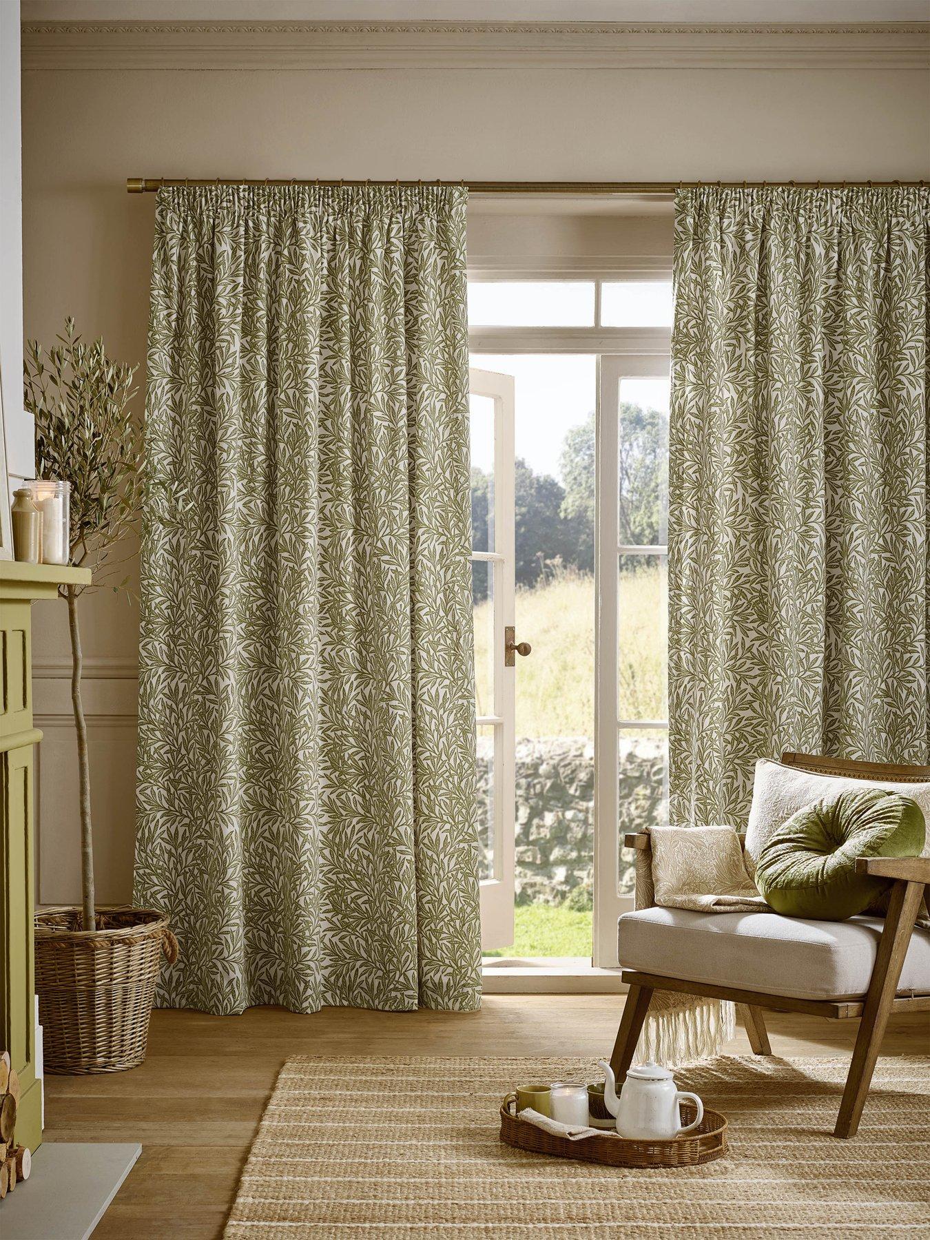 william-morris-at-home-original-willow-lined-header-tape-curtain-olive-green