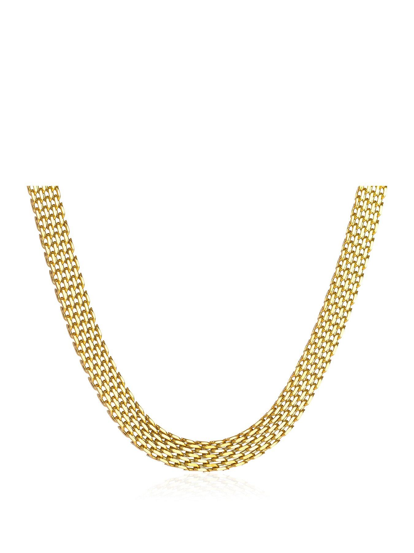 The Love Collection Gold Plated Stainless Steel Chunky Woven Chain Necklace