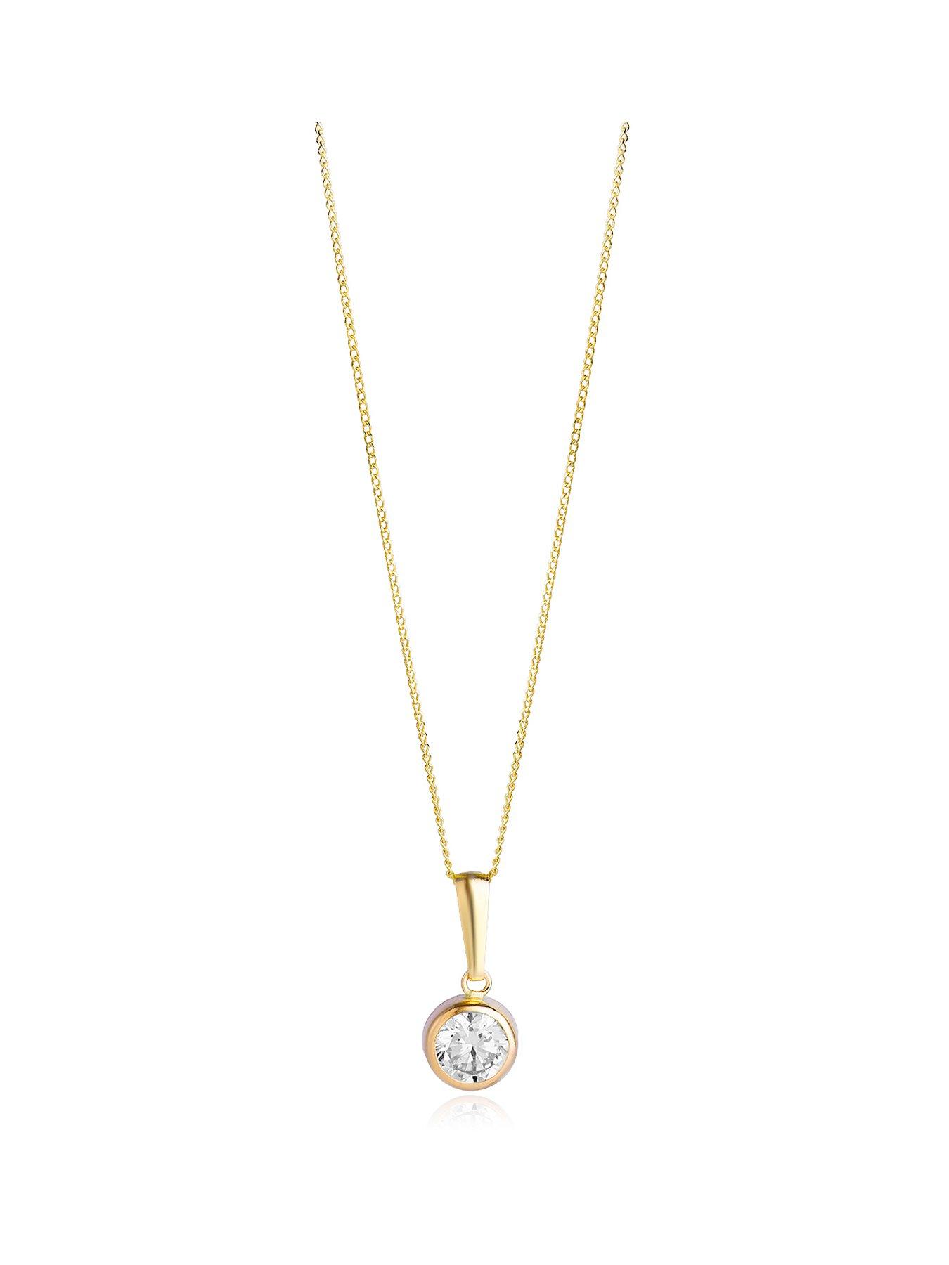 the-love-collection-9ct-yellow-gold-white-cz-rubover-pendant