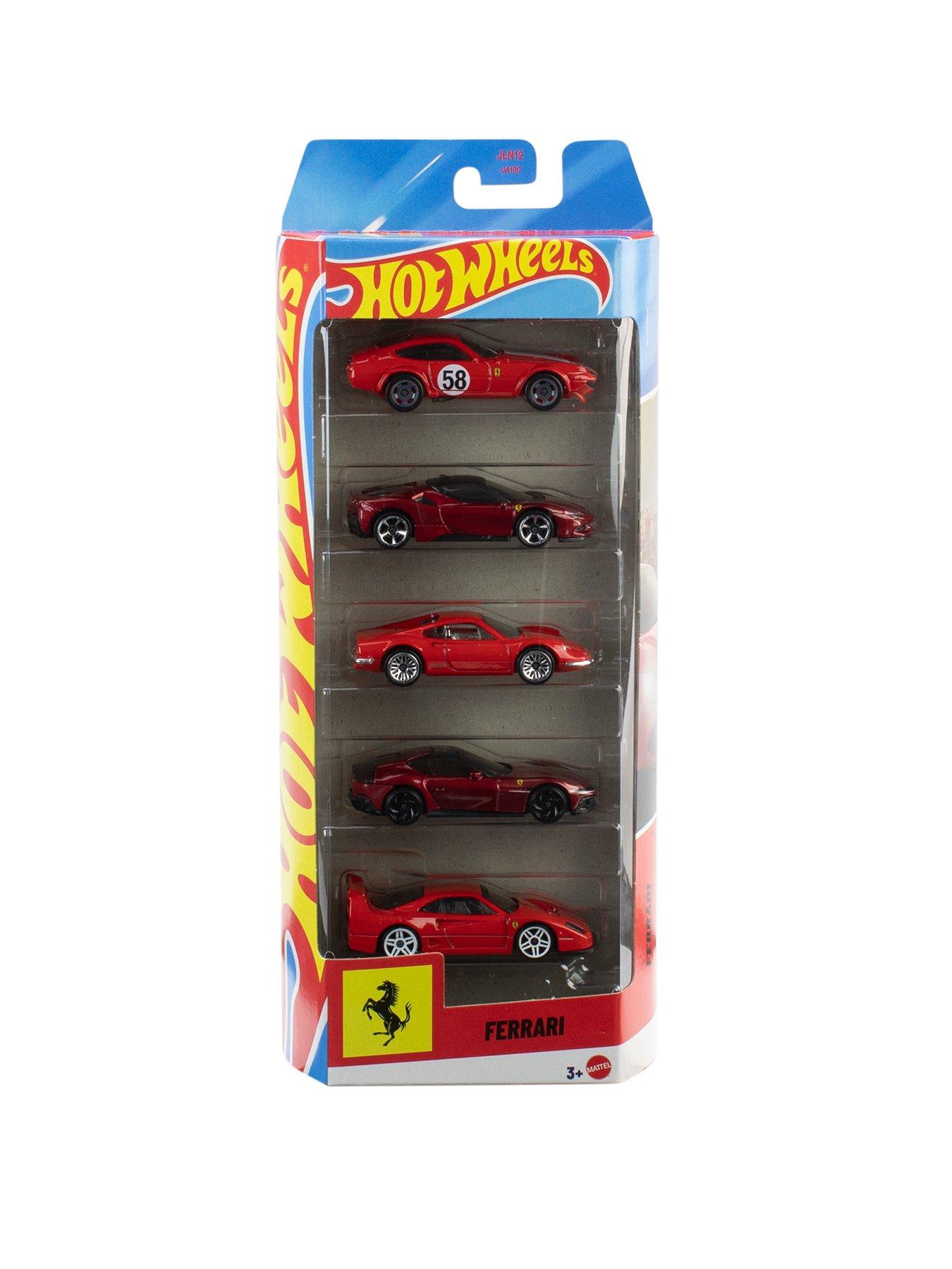 Hot Wheels Ferrari 5-Pack, Set of 5 Die-Cast Toy Ferrari Automobiles in 1:64 Scale