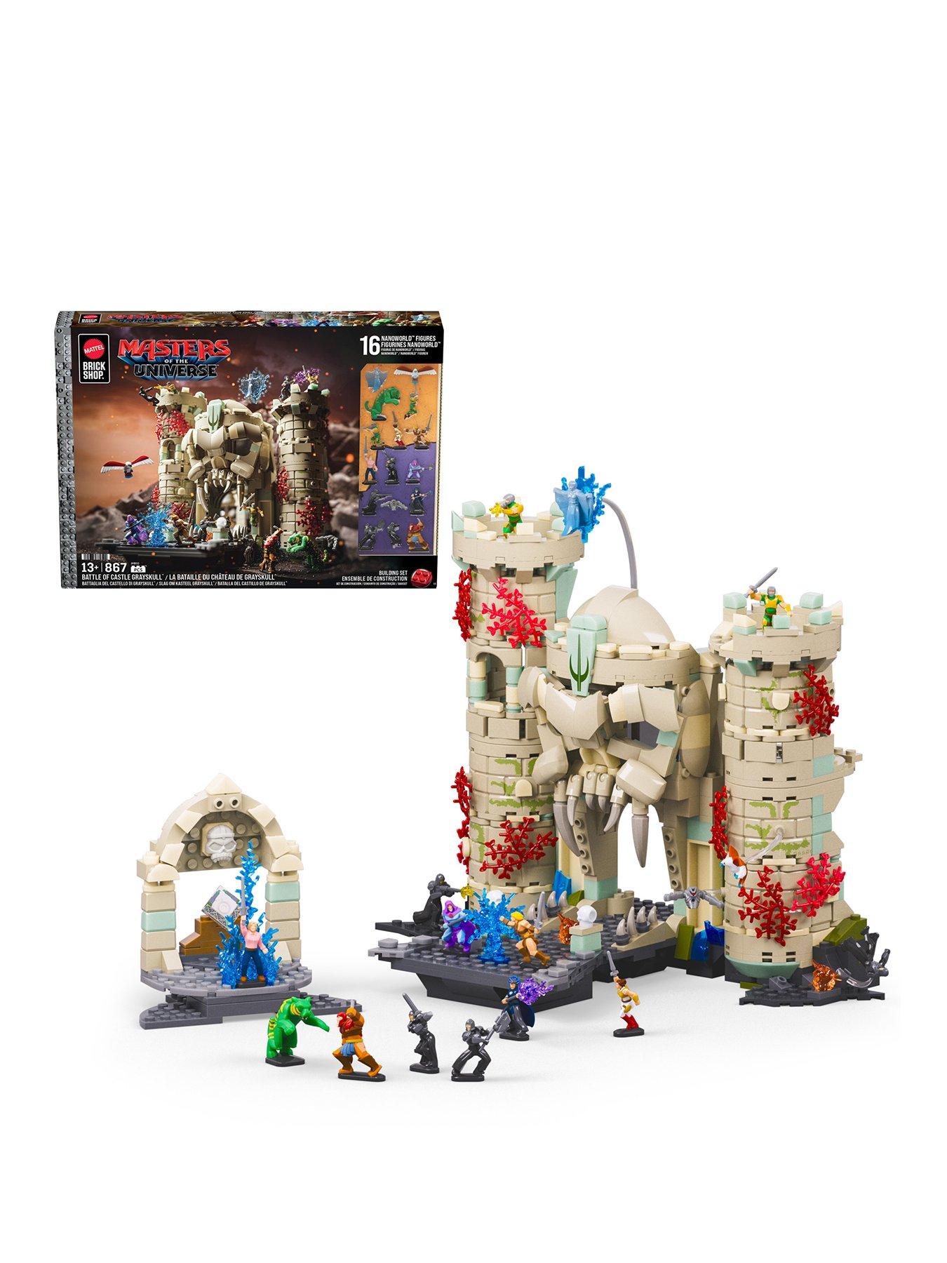 Mattel Brick Shop MOTU Battle of Castle Grayskull Building Toy Kit (867 Pieces), for Collectors