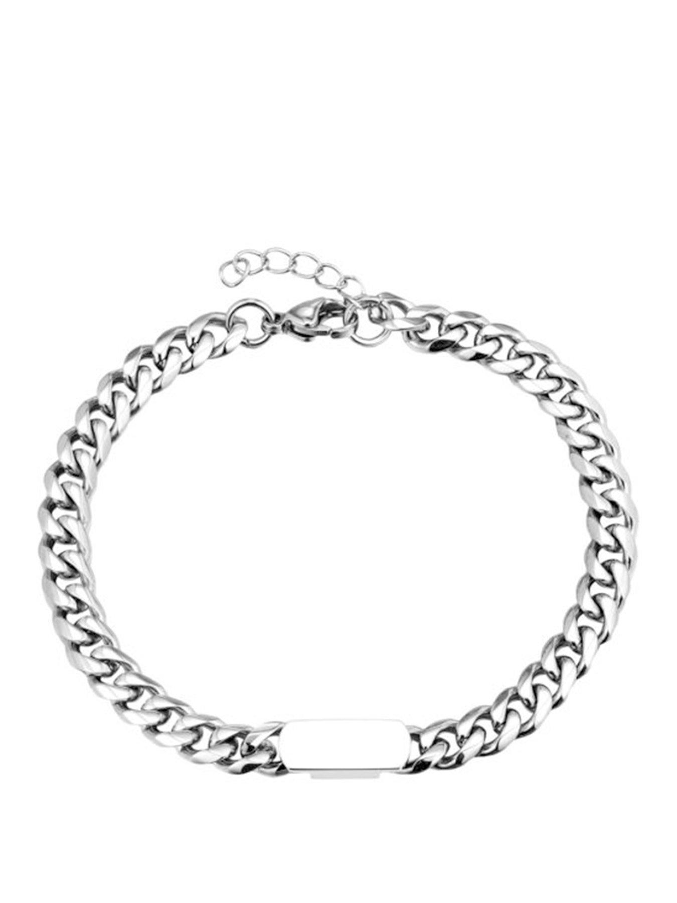 the-love-collection-gents-curb-adjustable-personalised-braceletfront