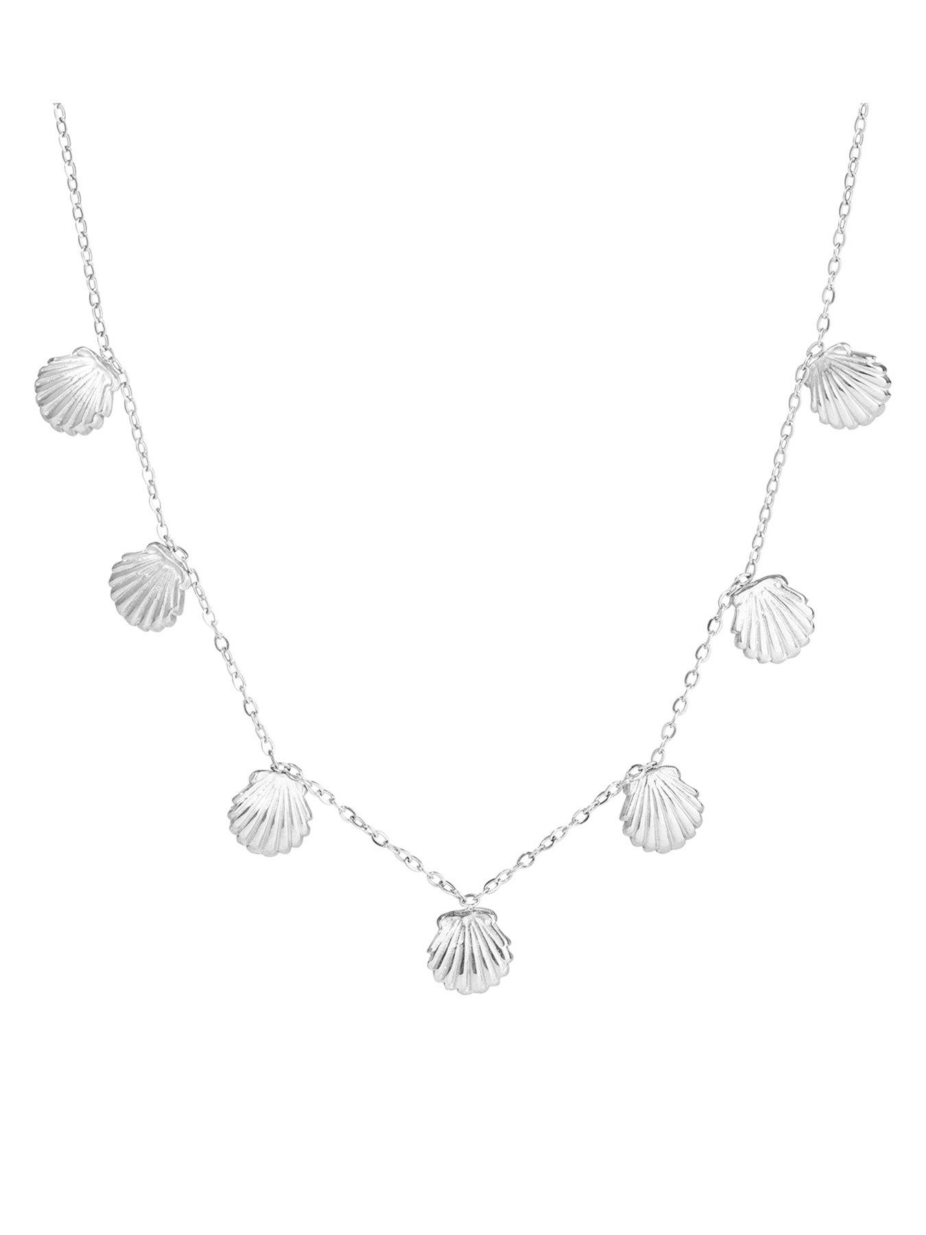 Image 3 of 6 of The Love Collection Waterproof Stainless Steel Shell Necklace Set
