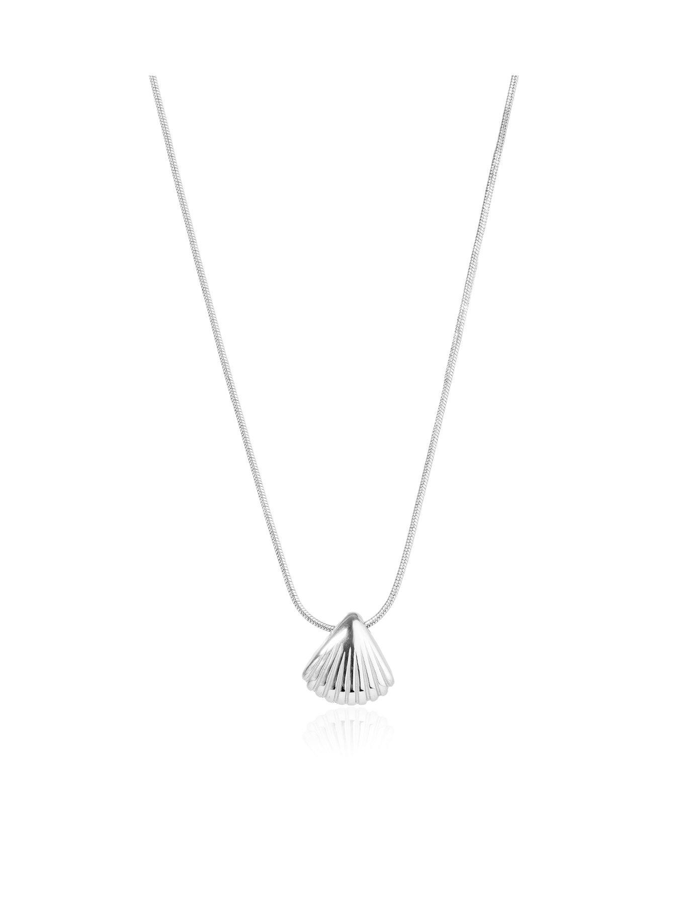 Image 4 of 6 of The Love Collection Waterproof Stainless Steel Shell Necklace Set