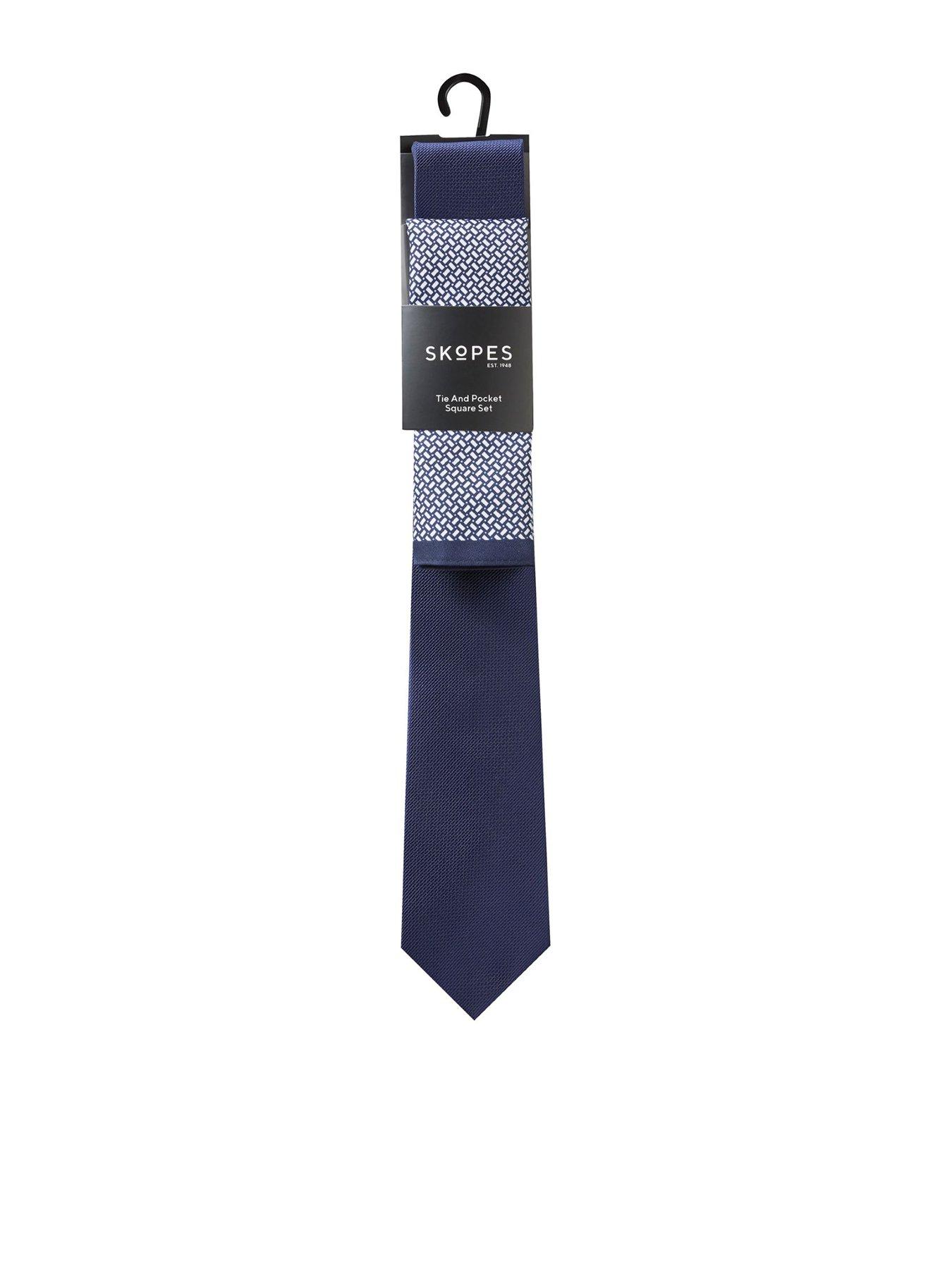 Skopes Skopes Navy Geo Tie  &  Pocket Square Set