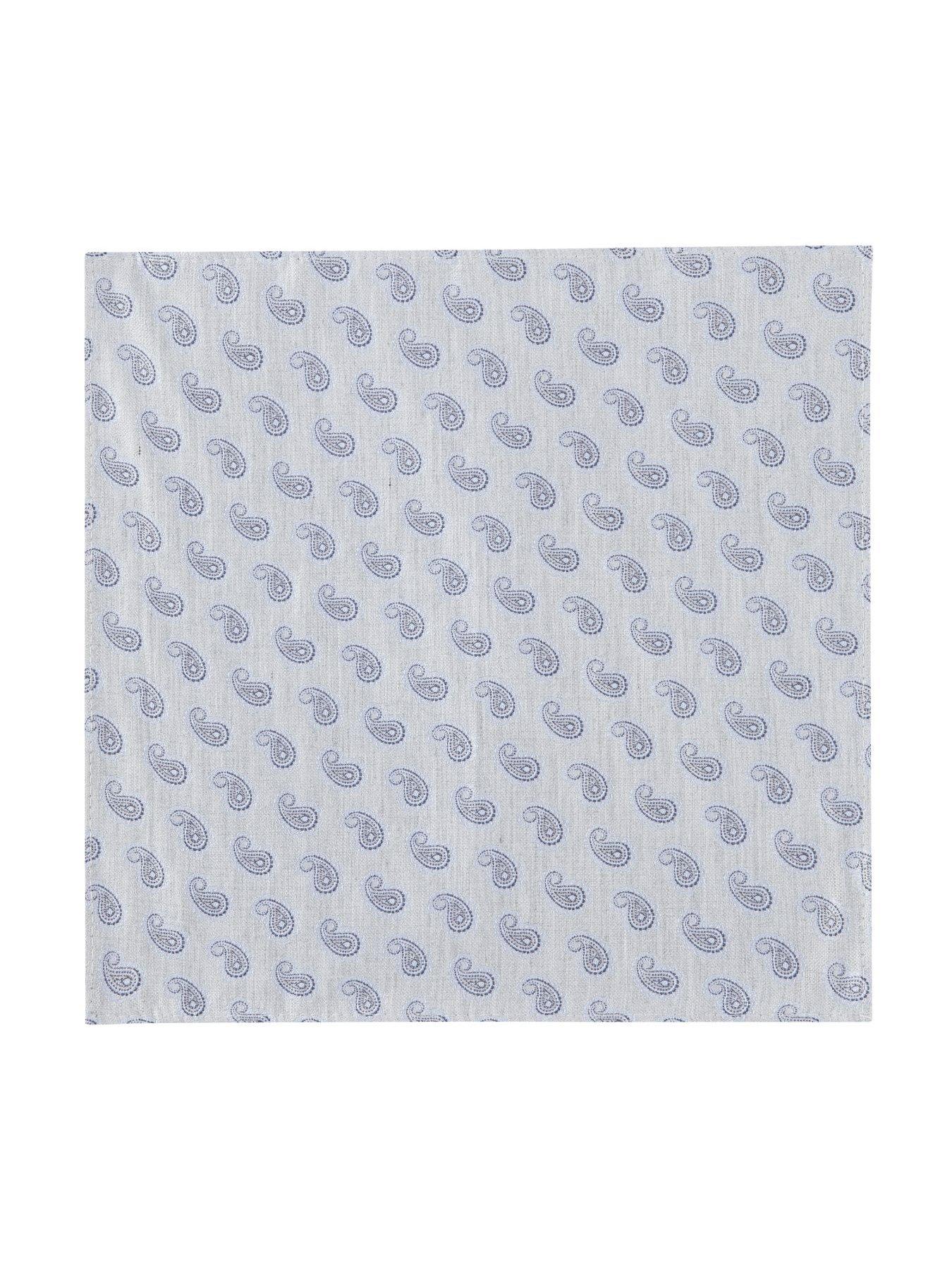 Image 3 of 4 of Skopes Skopes Silver Plain Tie &amp; Paisley Pocket Square Set
