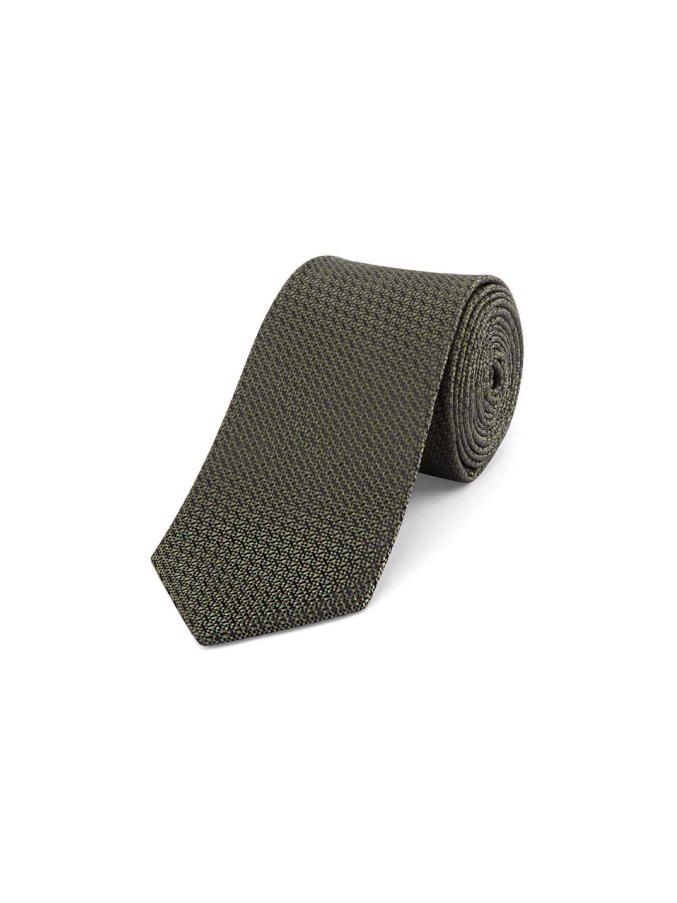 Image 2 of 4 of Skopes Skopes Olive Textured Tie &amp; Pocket Square Set