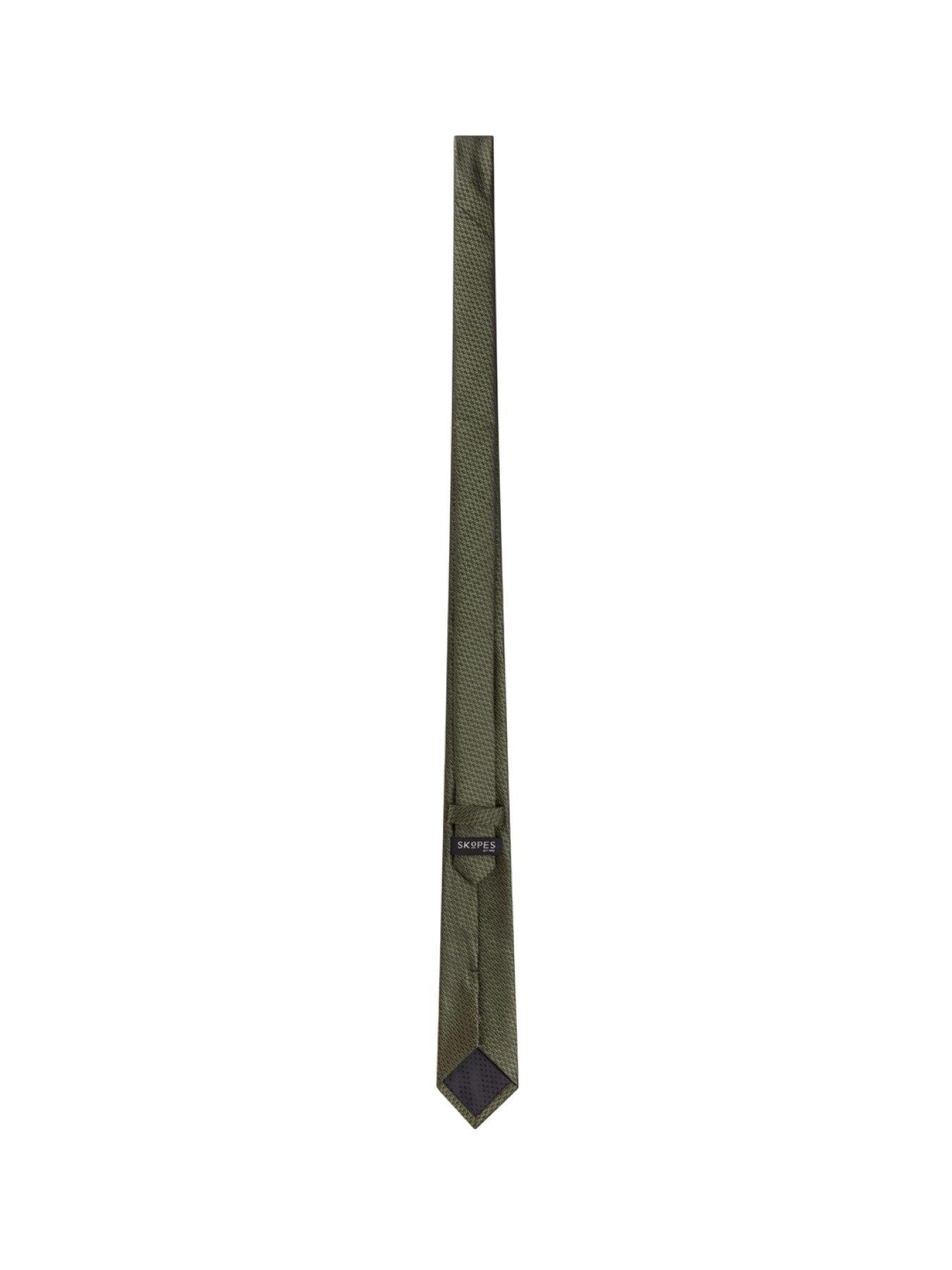Image 4 of 4 of Skopes Skopes Olive Textured Tie &amp; Pocket Square Set