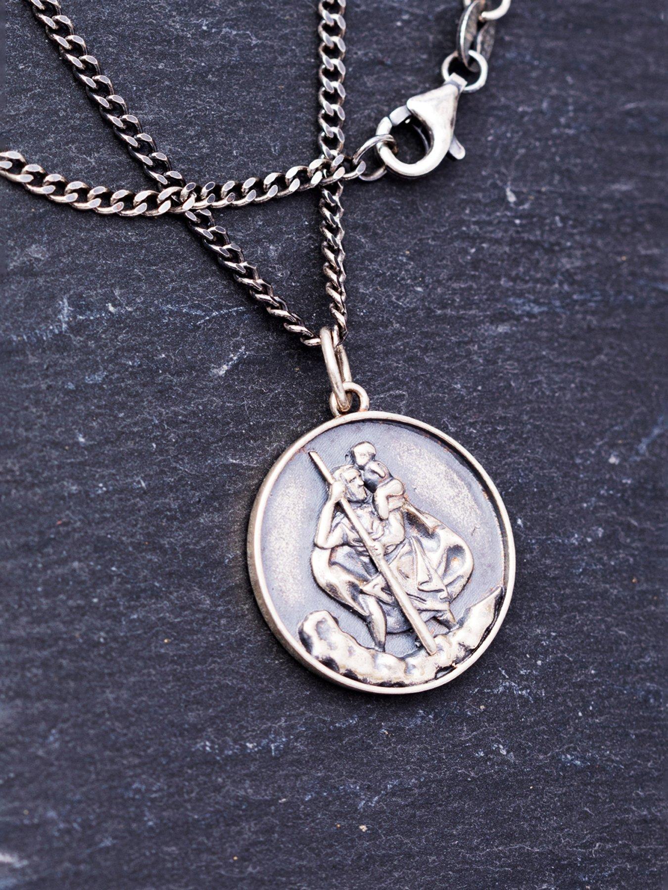 the-love-collection-sterling-silver-antiqued-finish-st-christopher-pendantback