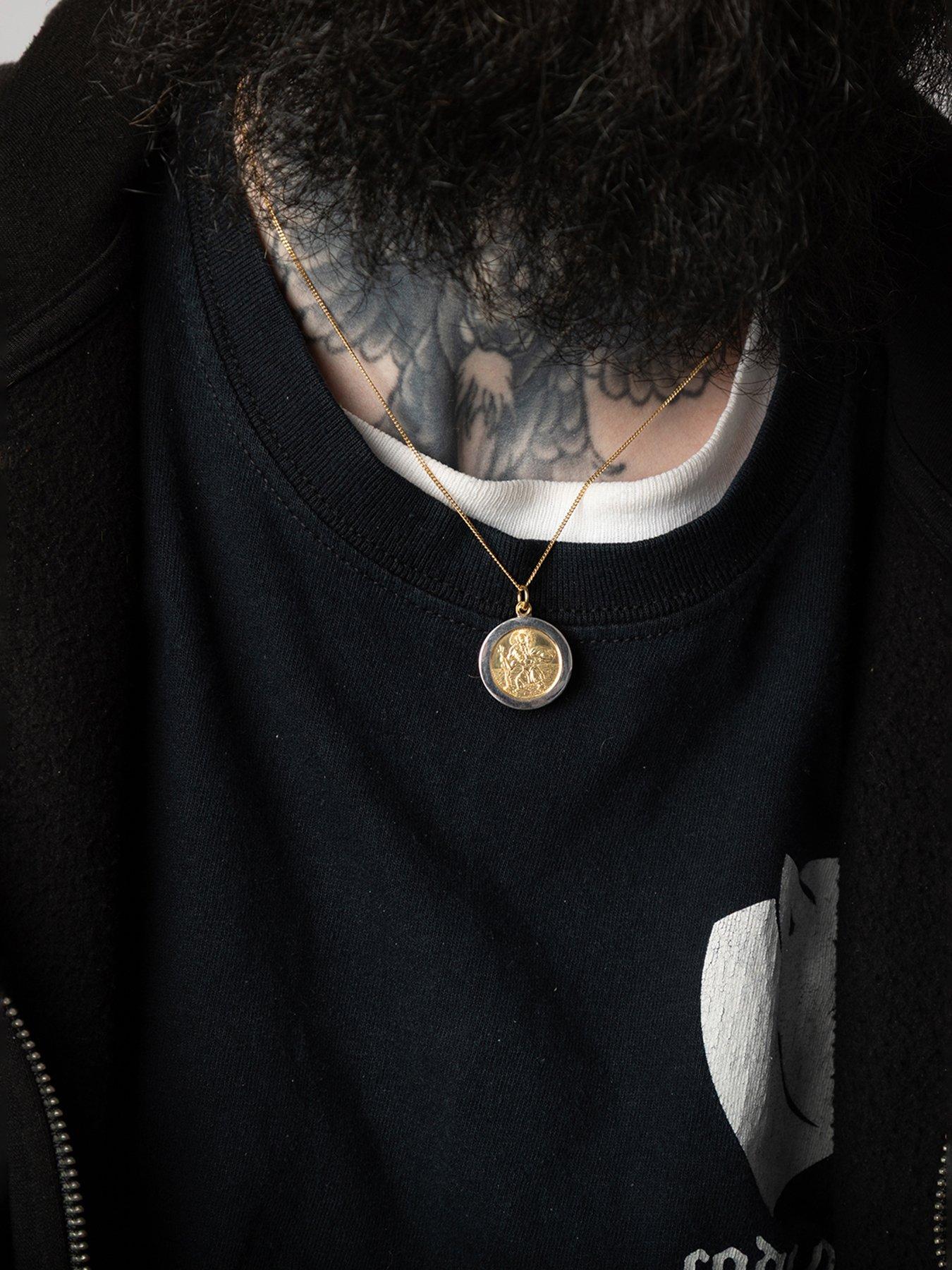 the-love-collection-18ct-gold-plated-sterling-silver-two-tone-st-christopherstillFront