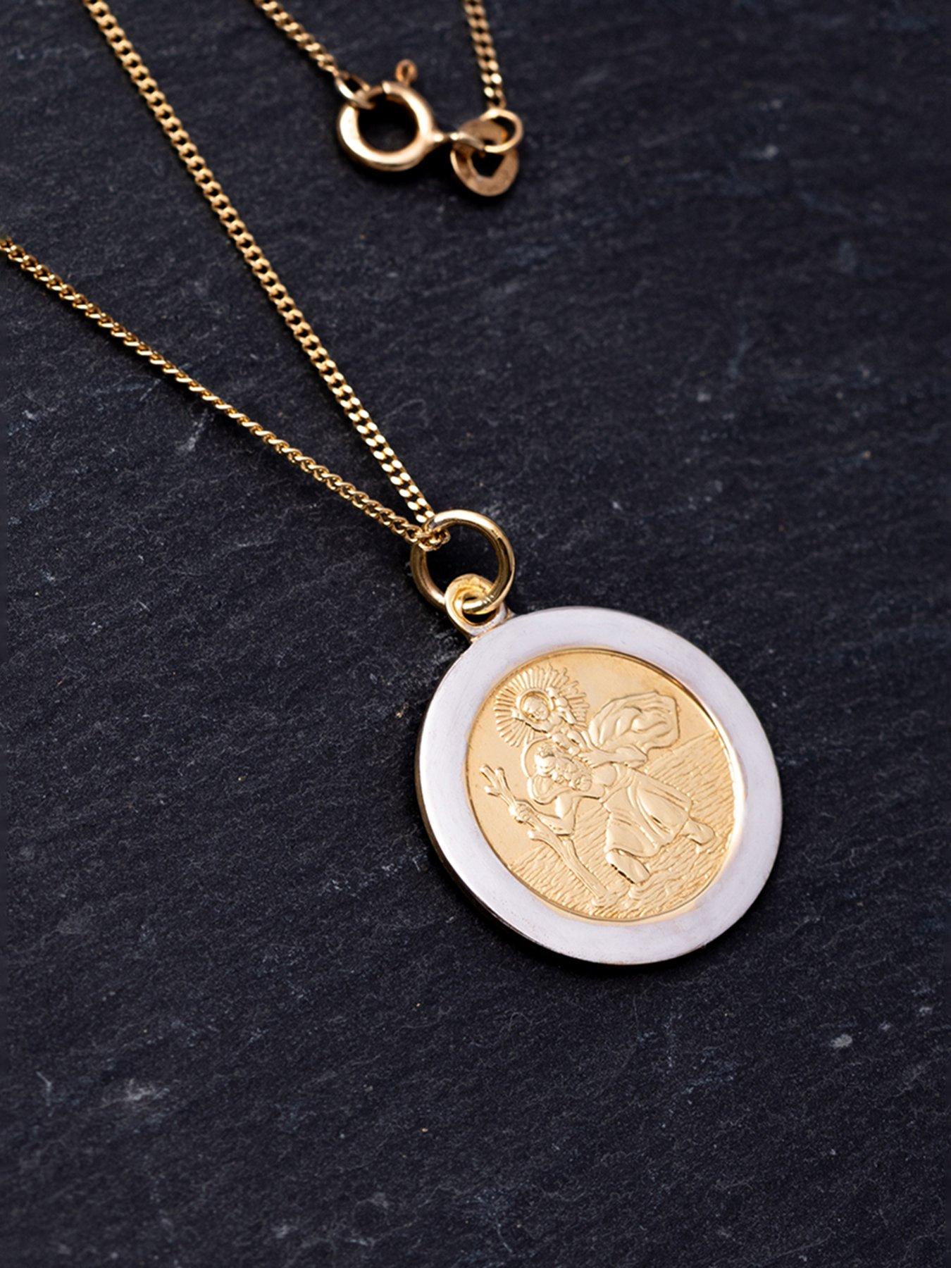 the-love-collection-18ct-gold-plated-sterling-silver-two-tone-st-christopheroutfit