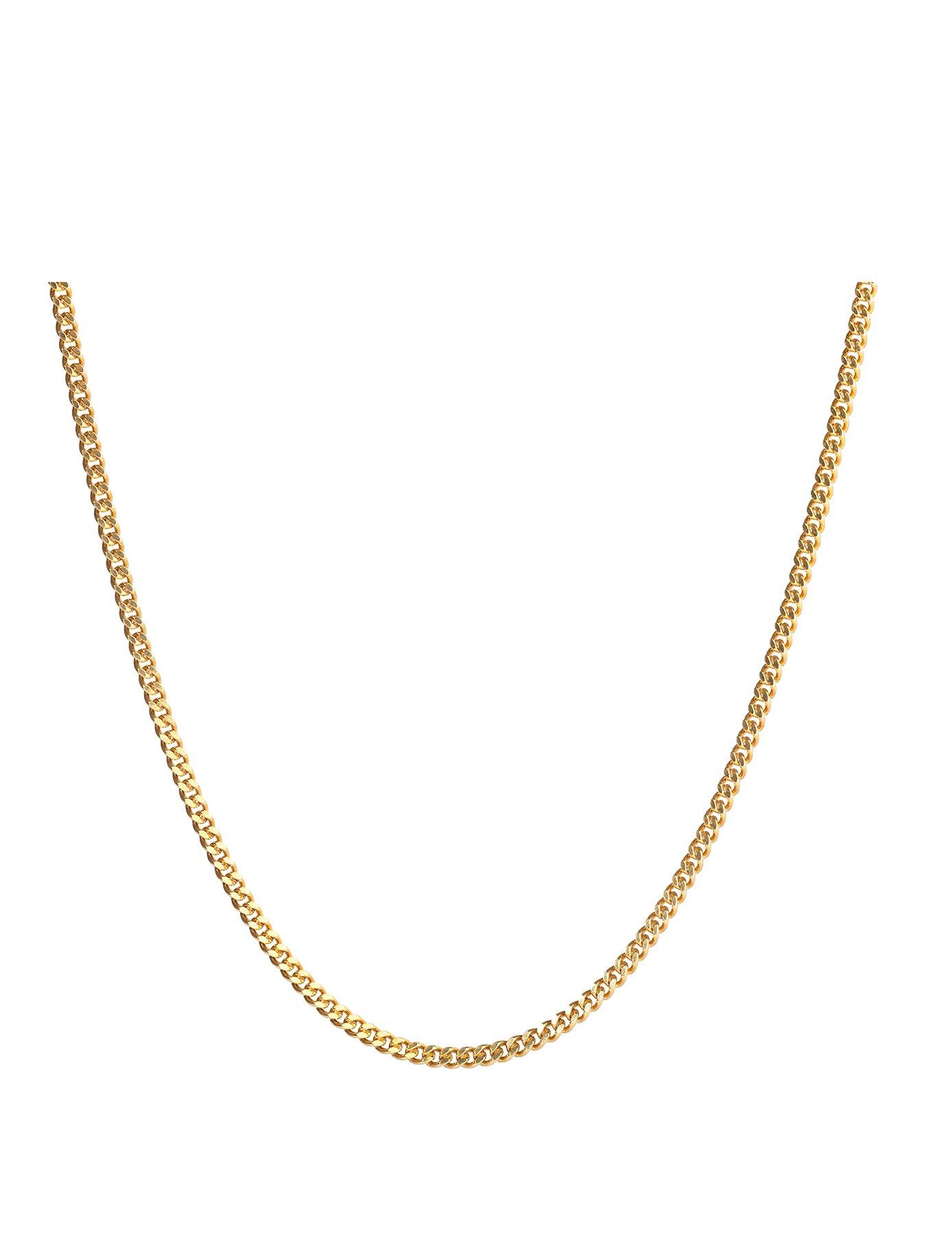 Image 1 of 4 of The Love Collection Gold Plated Sterling Silver 24" Curb Necklace Chain