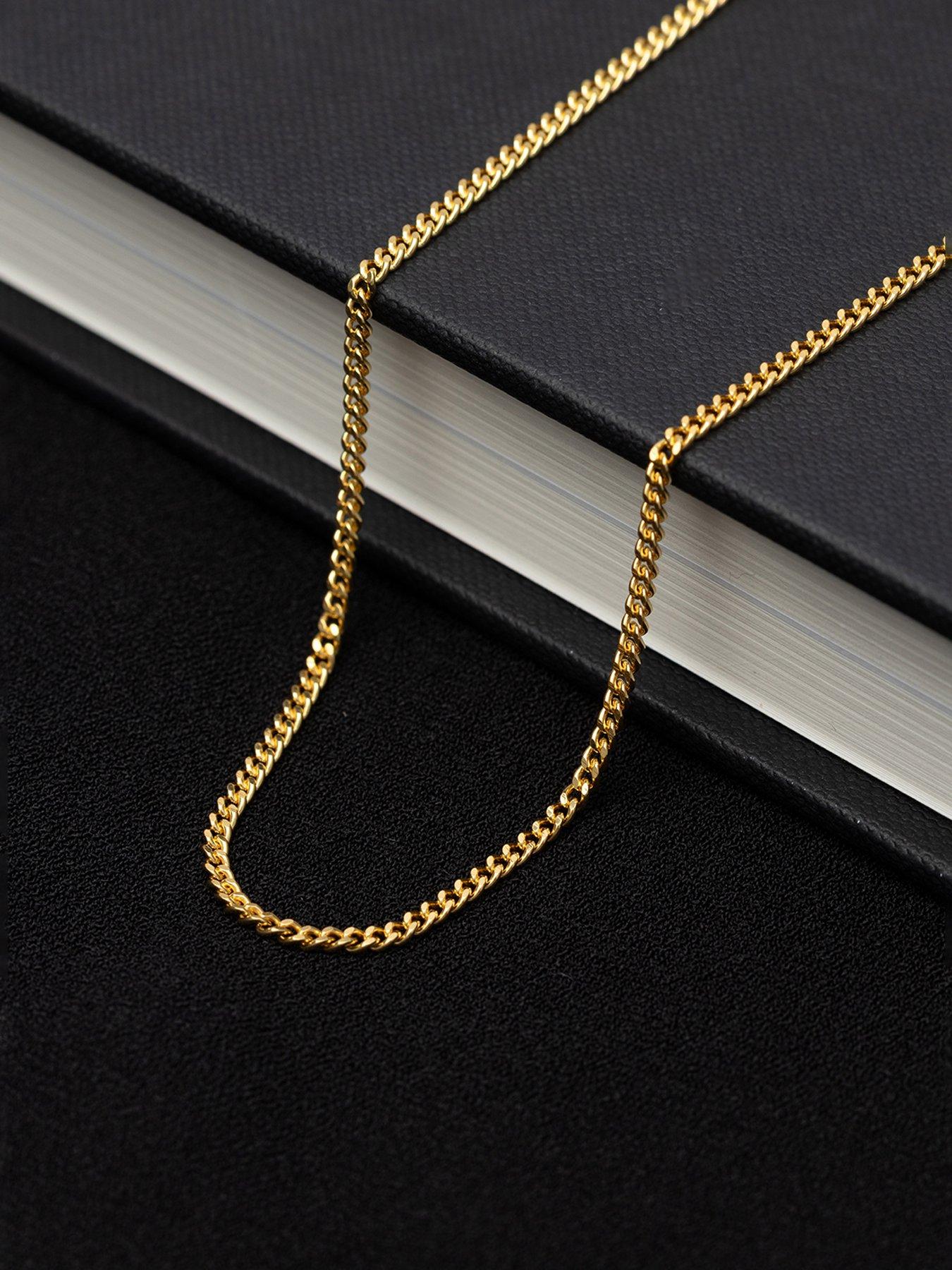 Image 3 of 4 of The Love Collection Gold Plated Sterling Silver 24" Curb Necklace Chain