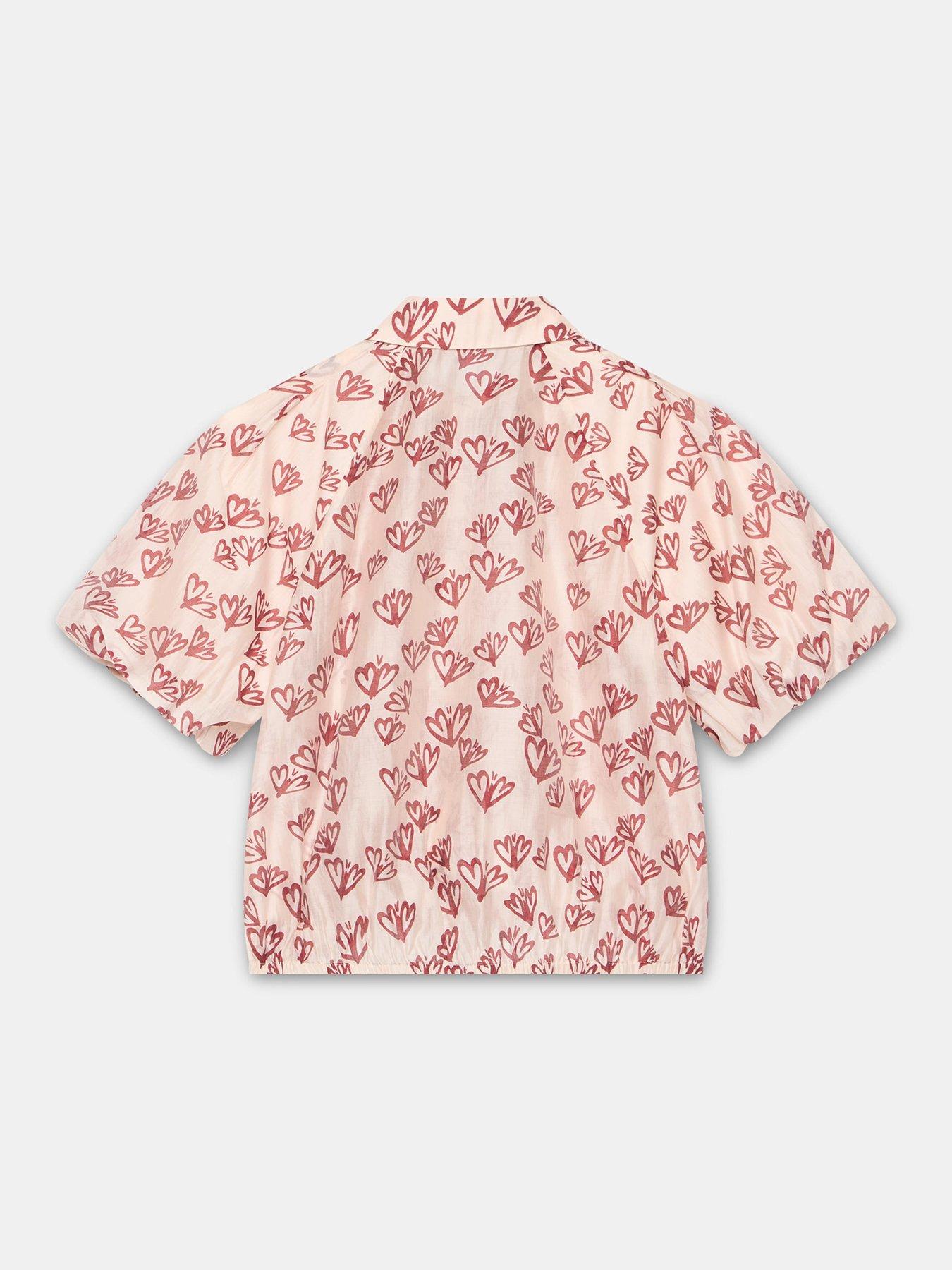 Image 6 of 6 of Mint Velvet Heart Print Puff Sleeve Shirt