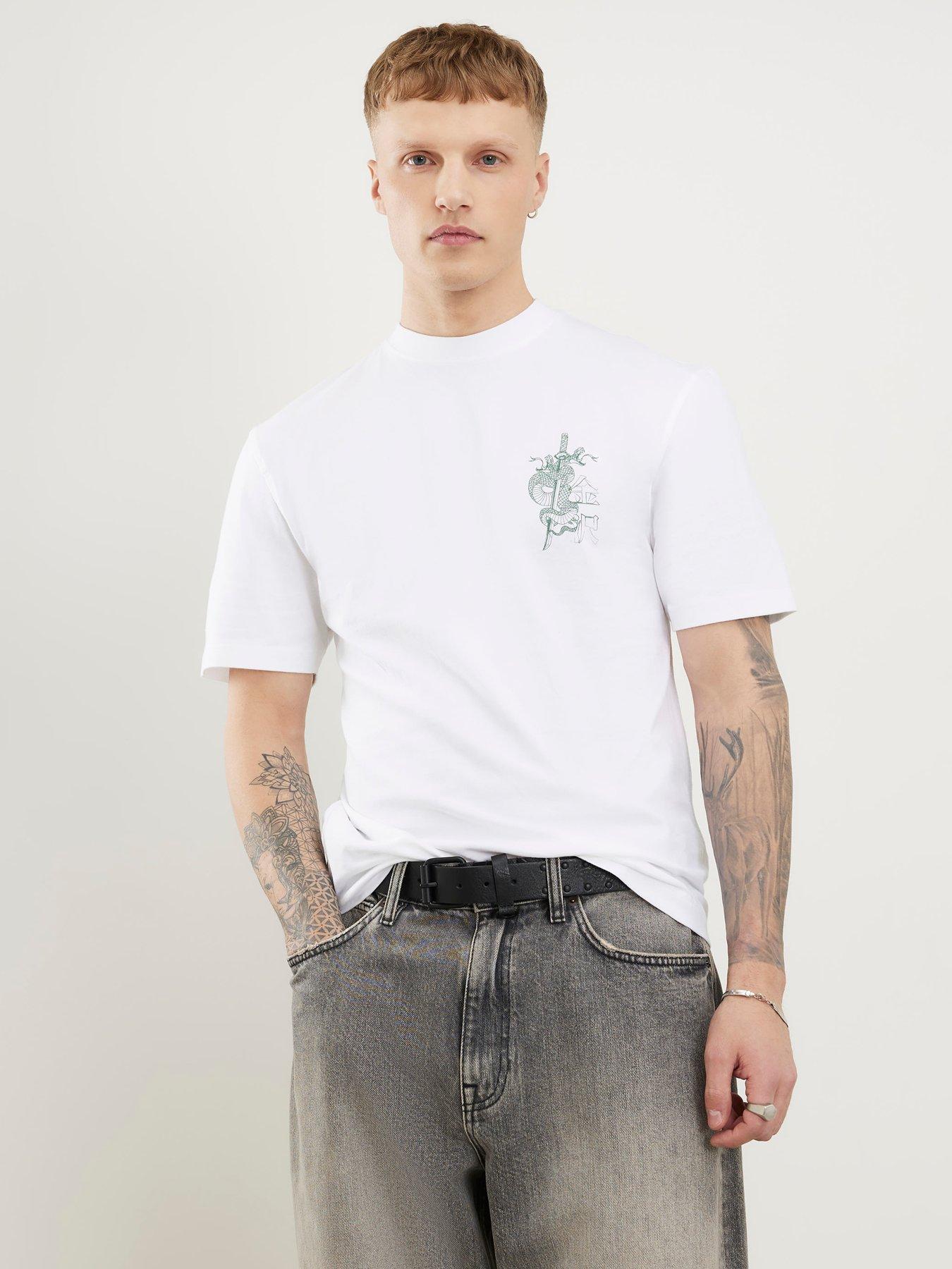Image 2 of 6 of River Island Kanazawa Snake Graphic T-Shirt - White